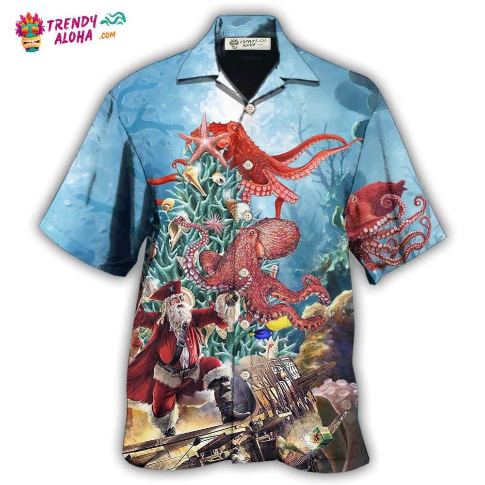 Octopus And Santa Merry Chrismas Hawaiian Shirt – Trendy Aloha