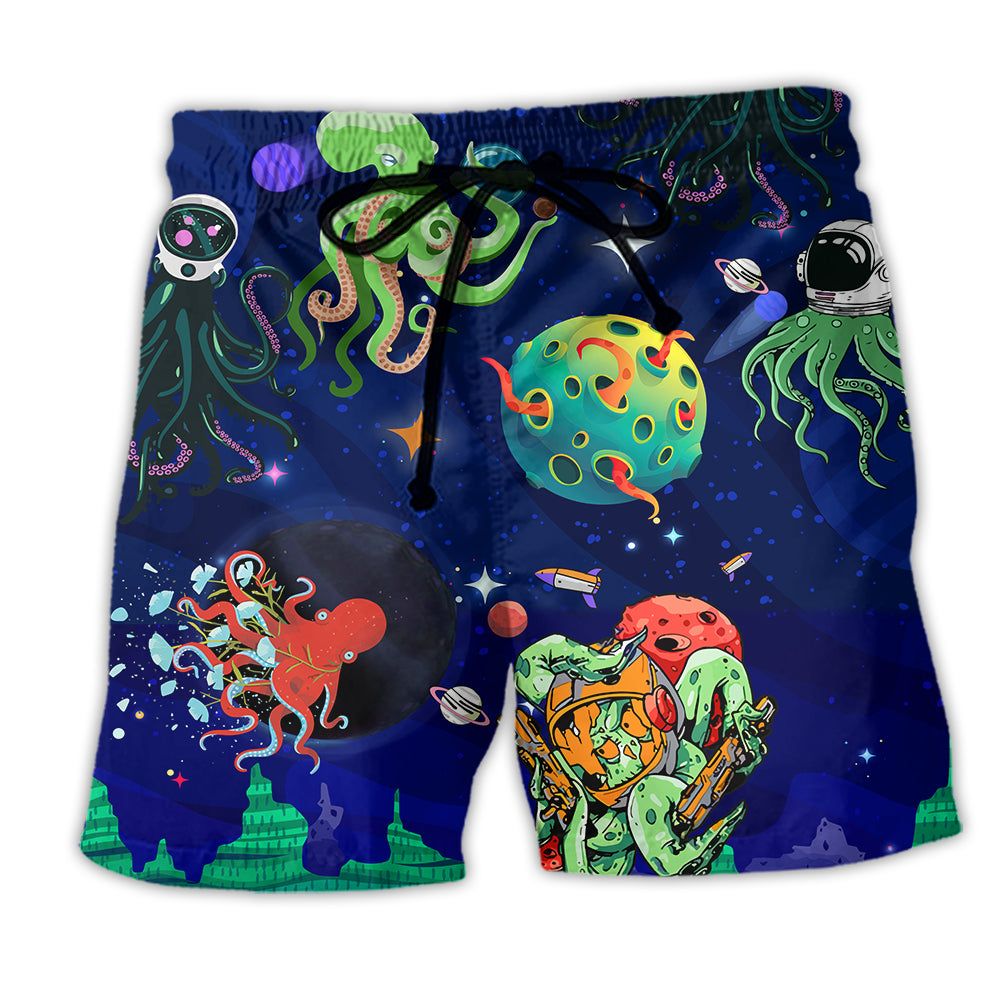 Octopus Astronaut Galaxy Cool Style Trendy Aloha Hawaiian Beach Shorts Octopus Astronaut Galaxy Cool Style Trendy Aloha Hawaiian Beach Shorts