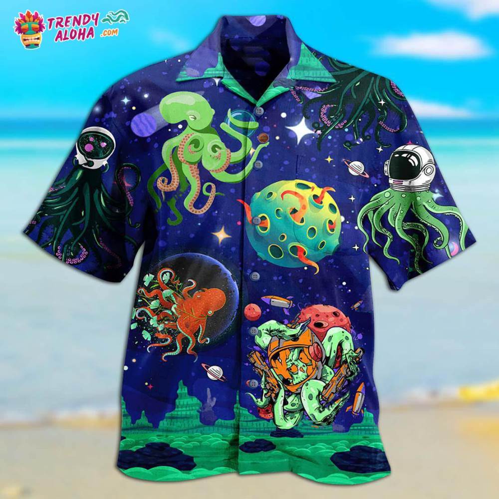Octopus Astronaut Style Hawaiian Shirt – Trendy Aloha
