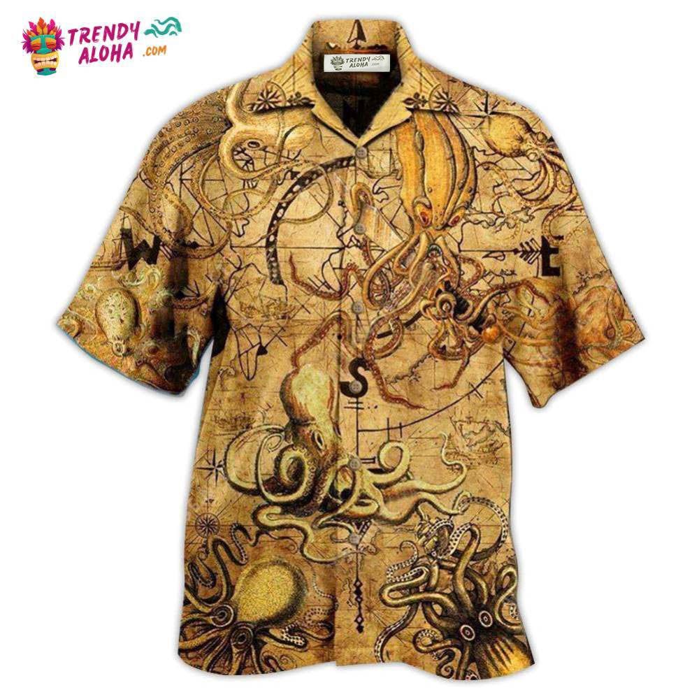 Octopus Hunting Treasure Vintage Hawaiian Shirt – Trendy Aloha