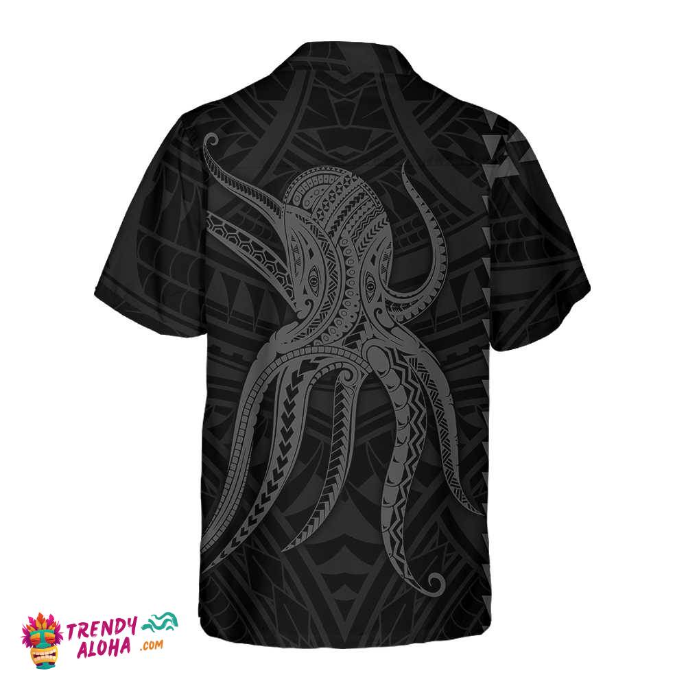 Octopus In Polynesian Style Hawaiian Shirt, Unique Octopus Shirt For Men