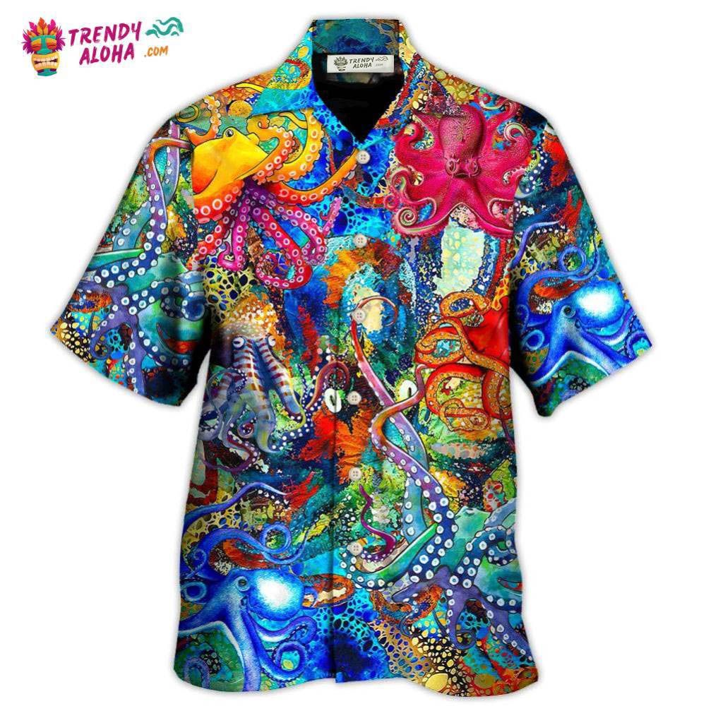 Octopus Lover Colorful Art Style Hawaiian Shirt – Trendy Aloha