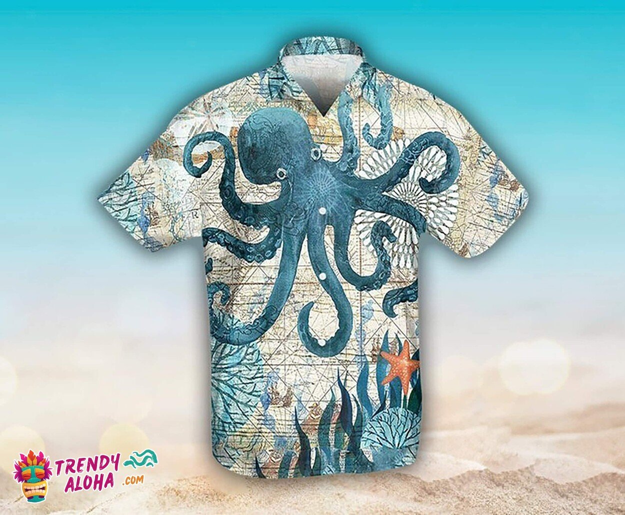 Octopus Ocean Life 3D Tropical Hawaiian Summer Beach Shirt
