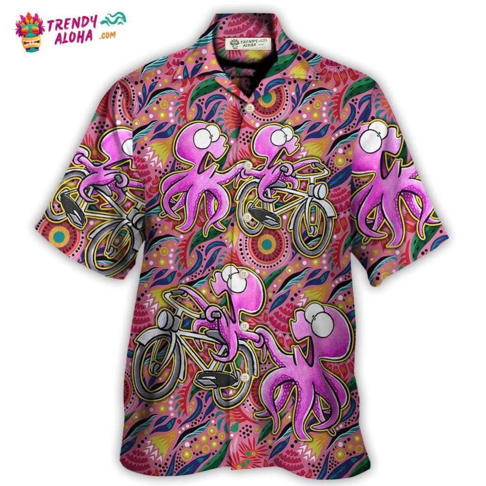 Octopus Ride Cycling Tropical Art Hawaiian Shirt – Trendy Aloha Octopus Ride Cycling Tropical Art Hawaiian Shirt – Trendy Aloha
