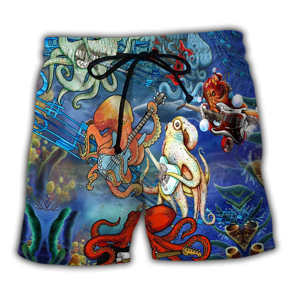Octopus Rocktopus Funny Style Trendy Aloha Hawaiian Beach Shorts Octopus Rocktopus Funny Style Trendy Aloha Hawaiian Beach Shorts