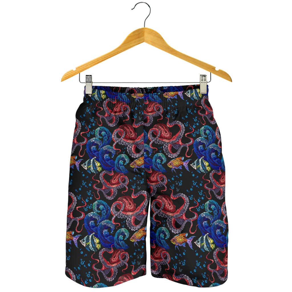 Octopus Sea Wave Tropical Fishe Pattern For Men Women Kid Shorts