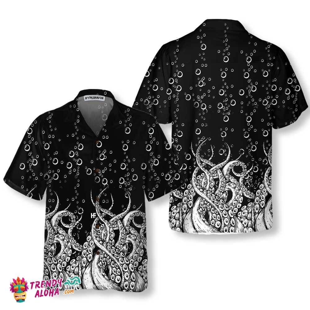 Octopus Tentacles With Ocean Bubbles Hawaiian Shirt, Cool Octopus Shirt, Best Octopus Print Gift Octopus Tentacles With Ocean Bubbles Hawaiian Shirt, Cool Octopus Shirt, Best Octopus Print Gift