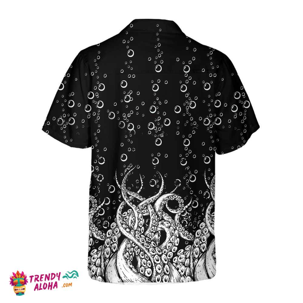 Octopus Tentacles With Ocean Bubbles Hawaiian Shirt, Cool Octopus Shirt, Best Octopus Print Gift