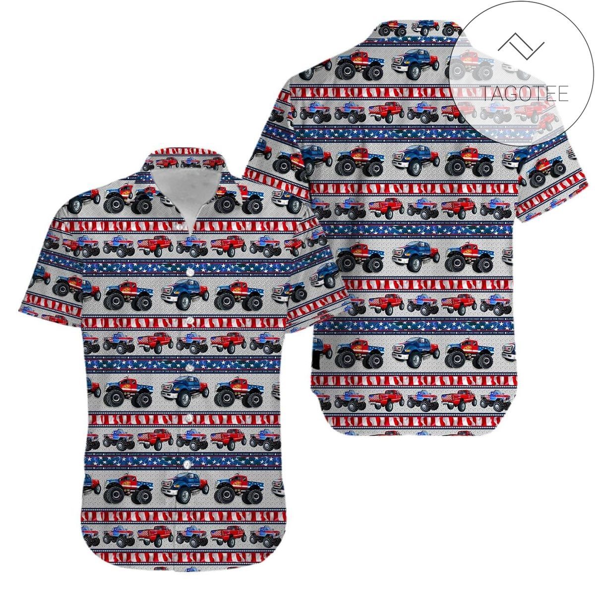 Off Road Jeep Adventure Infused With US Flag Hawaiian Shirt Design