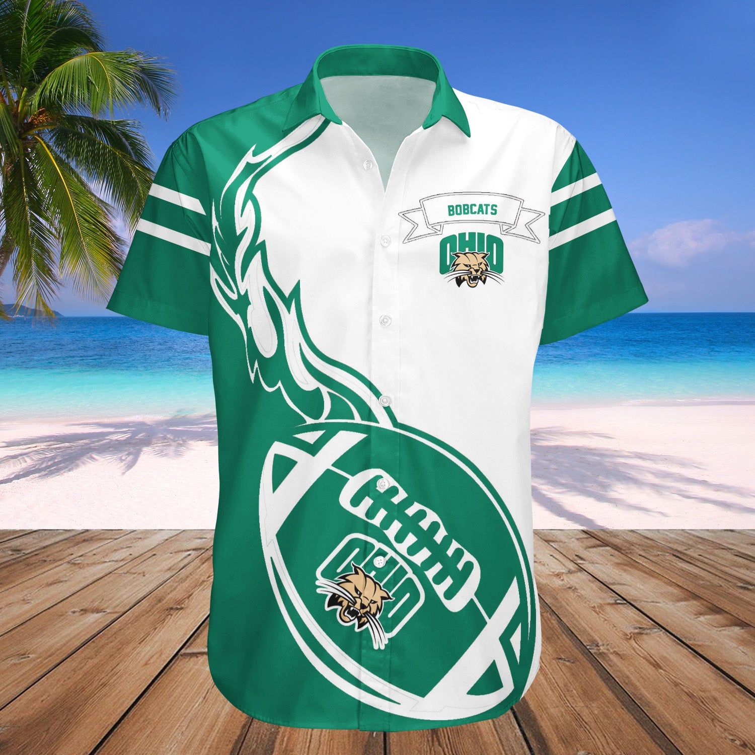 Ohio Bobcats Hawaii Shirt Flame Ball – NCAA