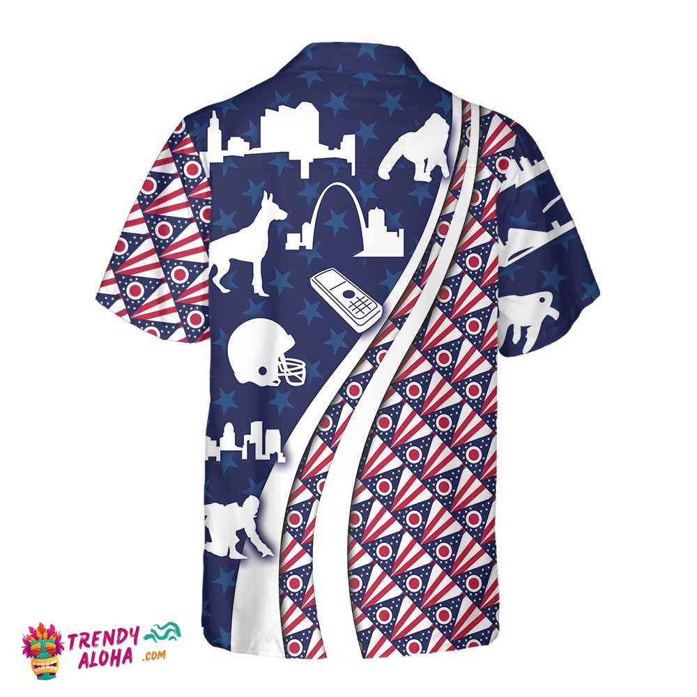 Ohio Flag Pattern Ohio State Hawaiian Shirt, Ohio State Shirt For Men And Women, Proud Ohio Gift Idea