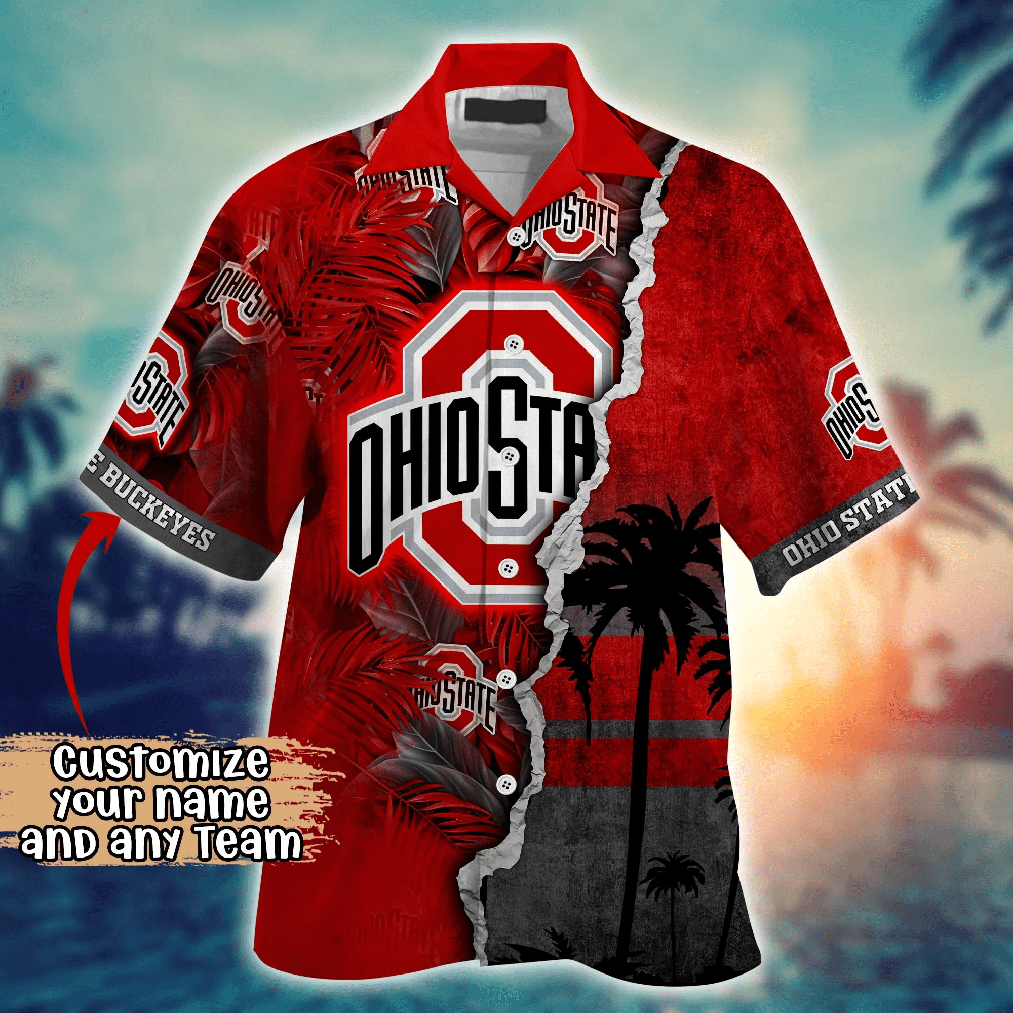 Ohio State Buckeyes NCAA Hawaiian Shirt Custom Leisure Aloha Shirt