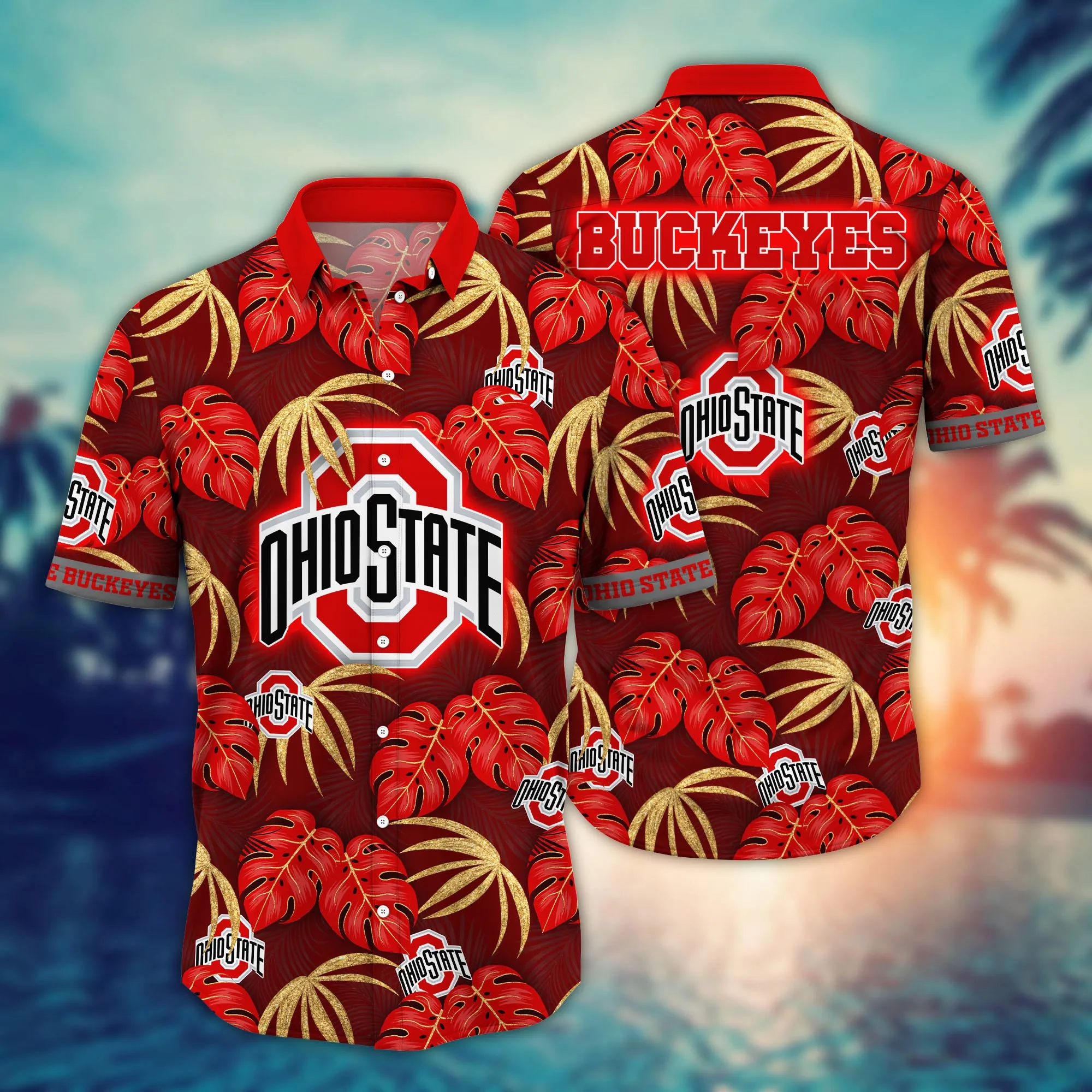 Ohio State Buckeyes NCAA Hawaiian Shirt Heat Aloha Shirt Ohio State Buckeyes NCAA Hawaiian Shirt Heat Aloha Shirt