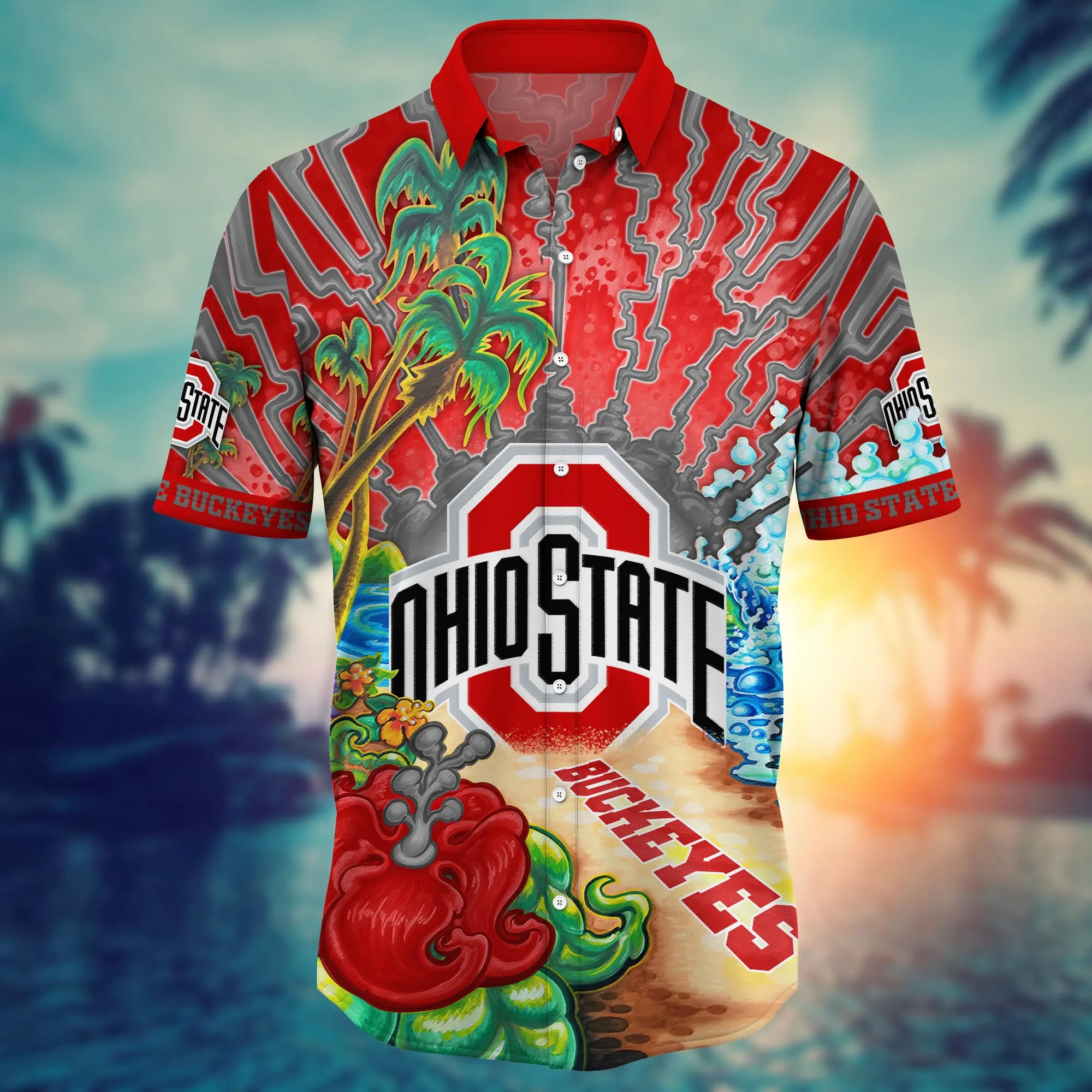 Ohio State Buckeyes NCAA Hawaiian Shirt Solsticetime Aloha Shirt