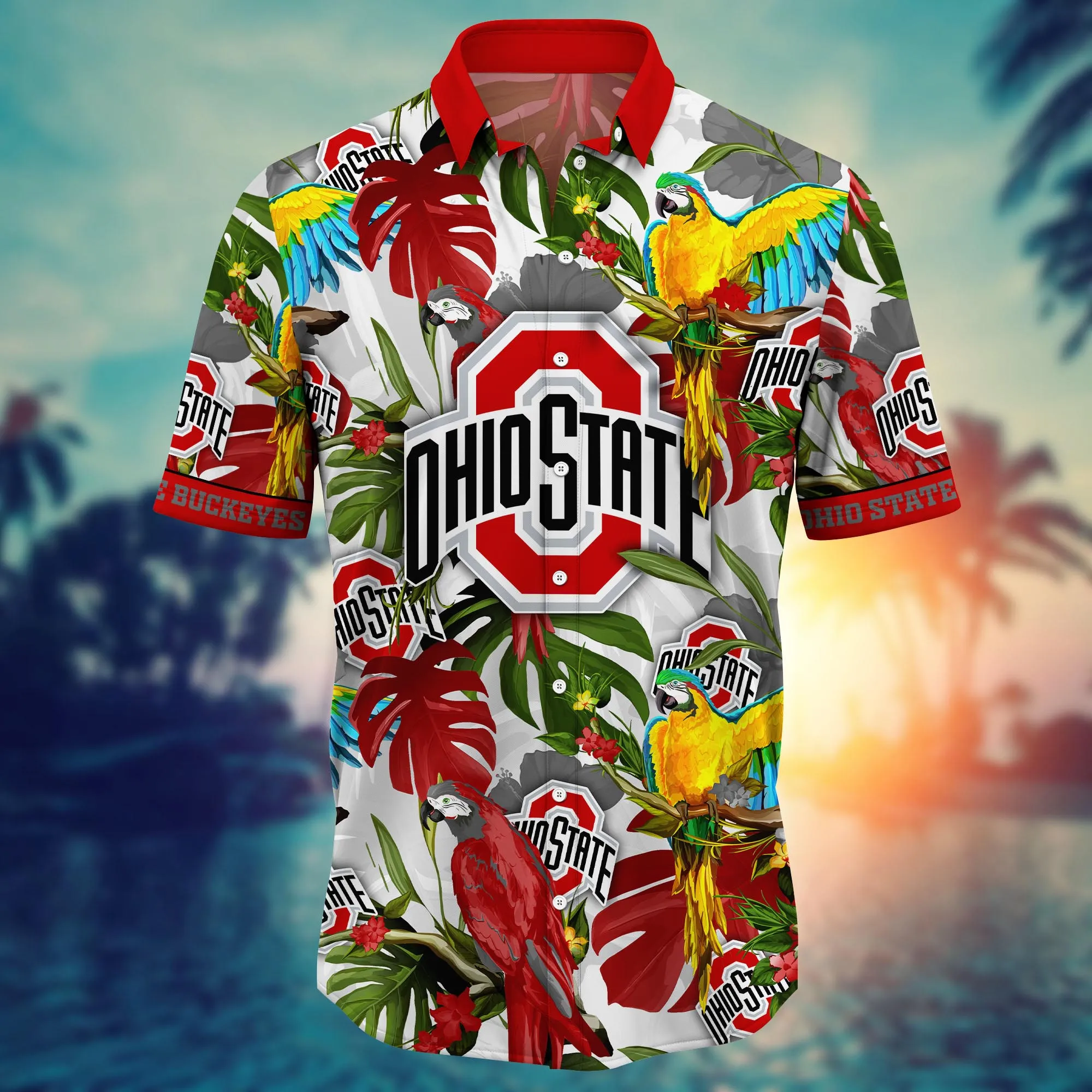 Ohio State Buckeyes NCAA Hawaiian Shirt Warm Seasontime Aloha Shirt