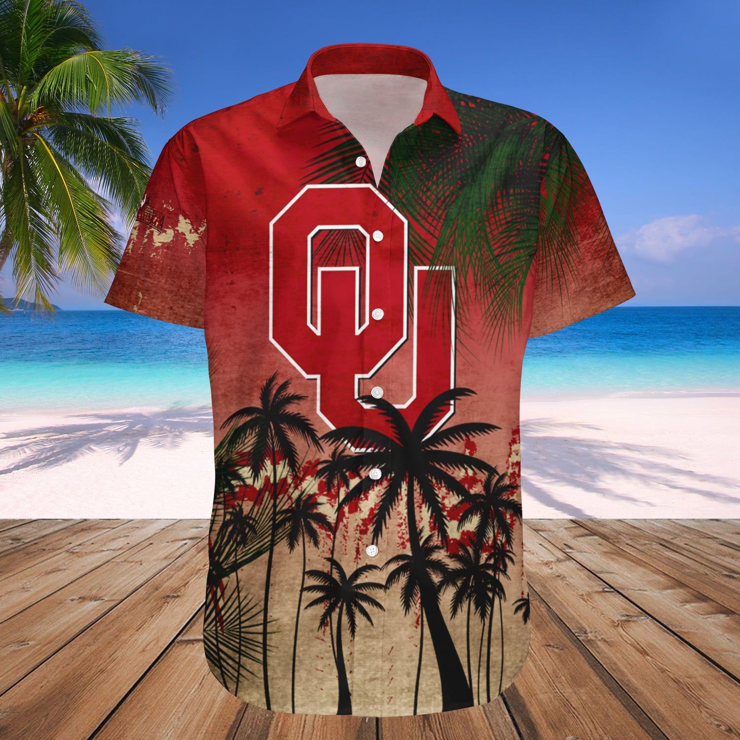 Oklahoma Sooners Hawaii Shirt Coconut Tree Tropical Grunge – NCAA