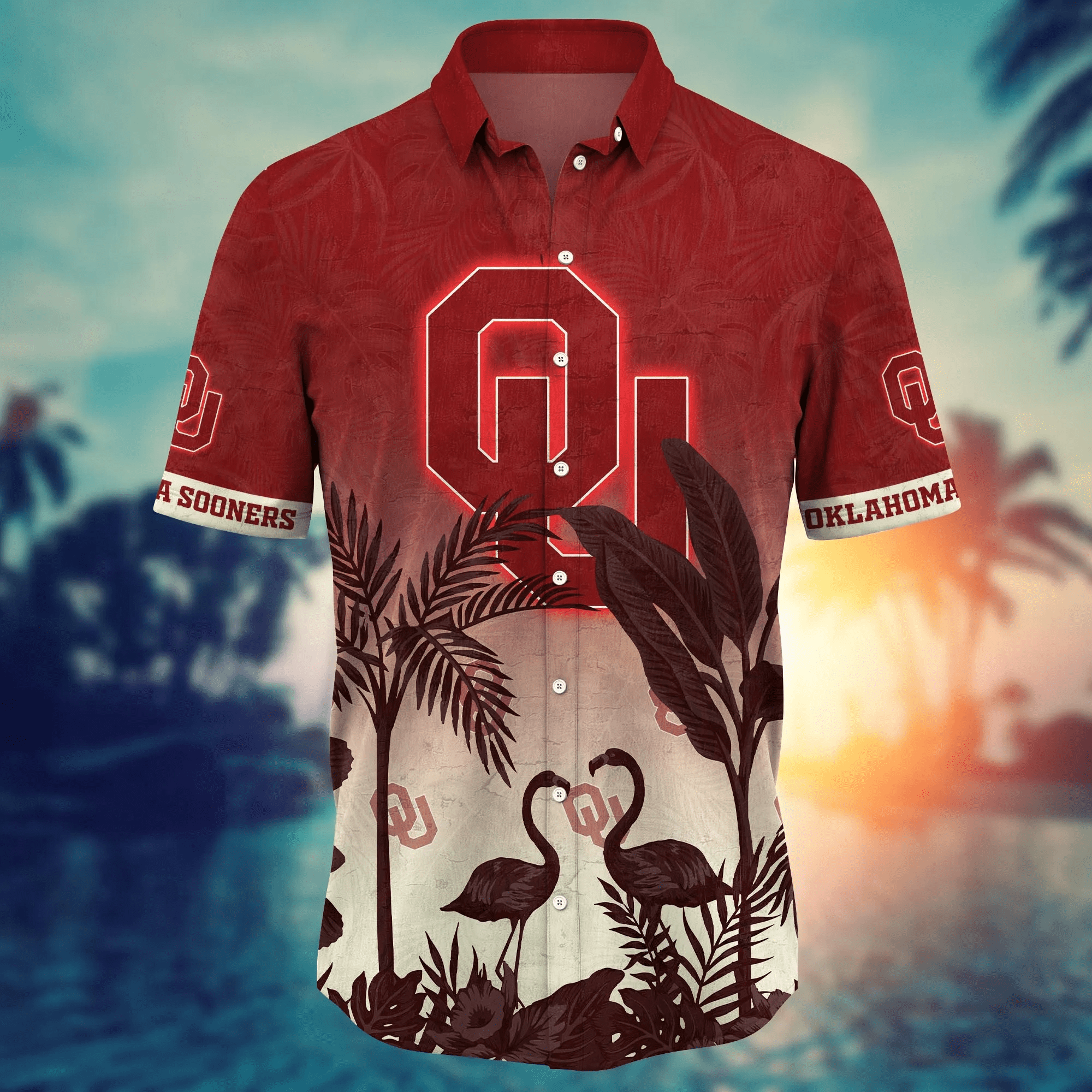 Oklahoma Sooners NCAA Hawaiian Shirt Beer Gardenstime Aloha Shirt