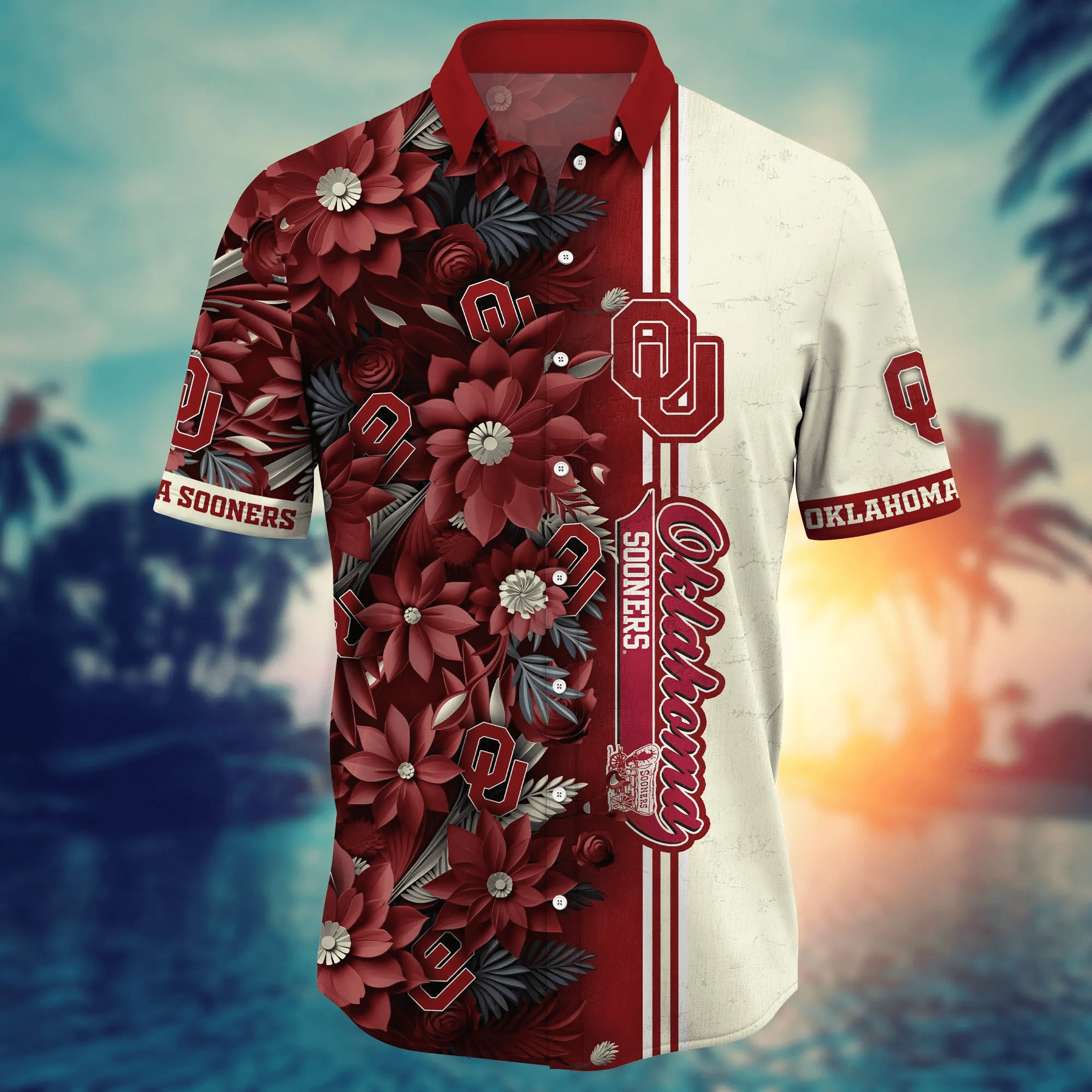 Oklahoma Sooners NCAA Hawaiian Shirt Custom Evening Strolls Aloha Shirt
