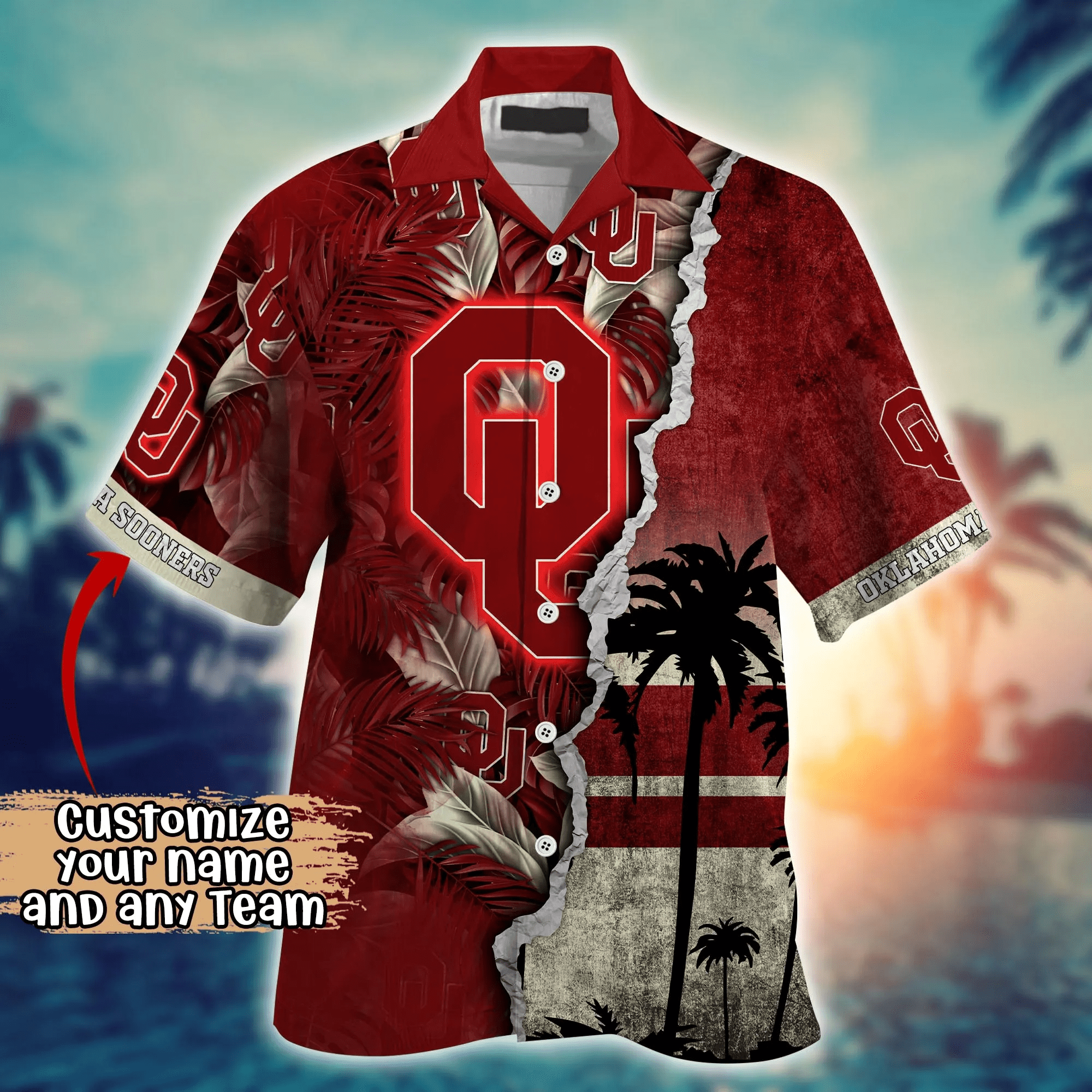 Oklahoma Sooners NCAA Hawaiian Shirt Custom Sea Shores Aloha Shirt