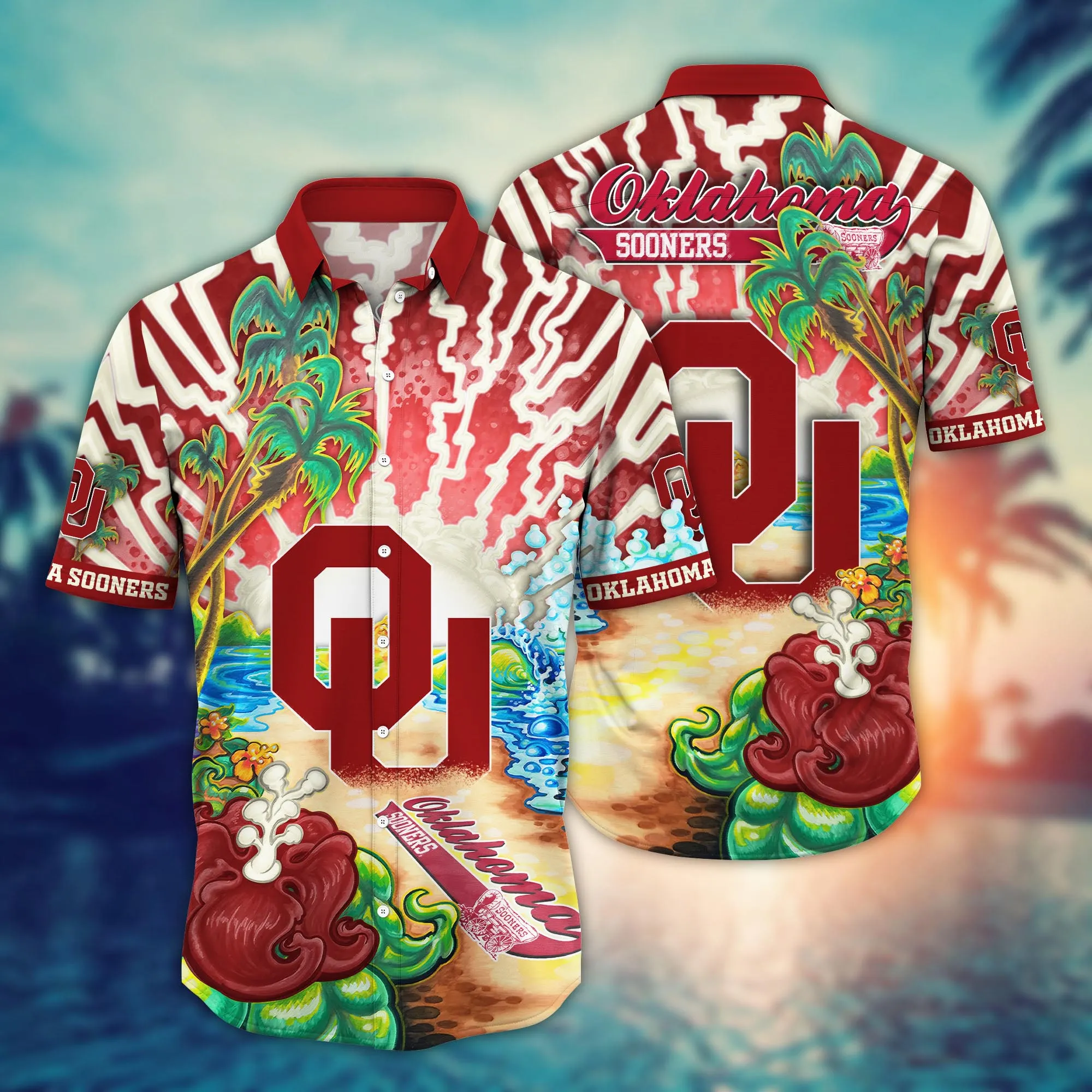 Oklahoma Sooners NCAA Hawaiian Shirt Tan Linestime Aloha Shirt Oklahoma Sooners NCAA Hawaiian Shirt Tan Linestime Aloha Shirt