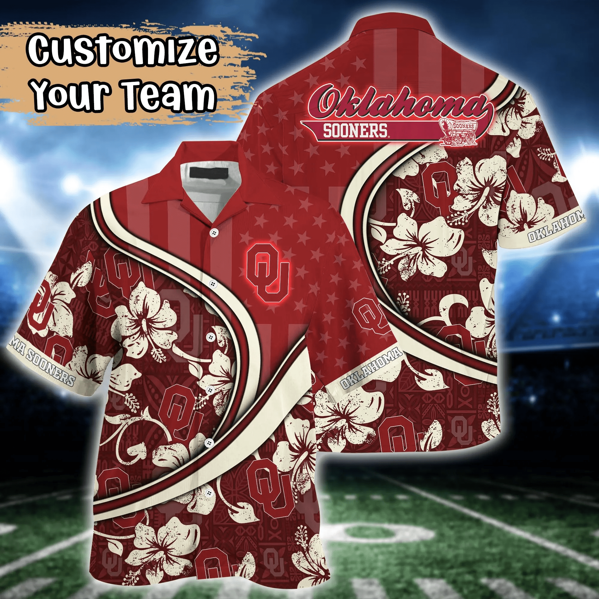 Oklahoma Sooners NCAA Us Flag Hawaiian Shirt Custom Summer Aloha Shirt Oklahoma Sooners NCAA Us Flag Hawaiian Shirt Custom Summer Aloha Shirt