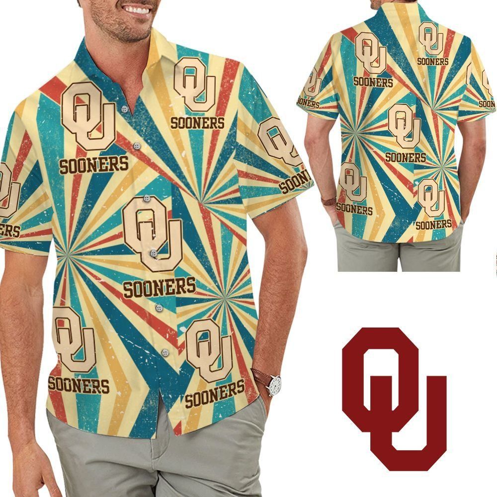 Oklahoma Sooners Retro Vintage Style Tropical Hawaiian Shirt for Men Women and Kids