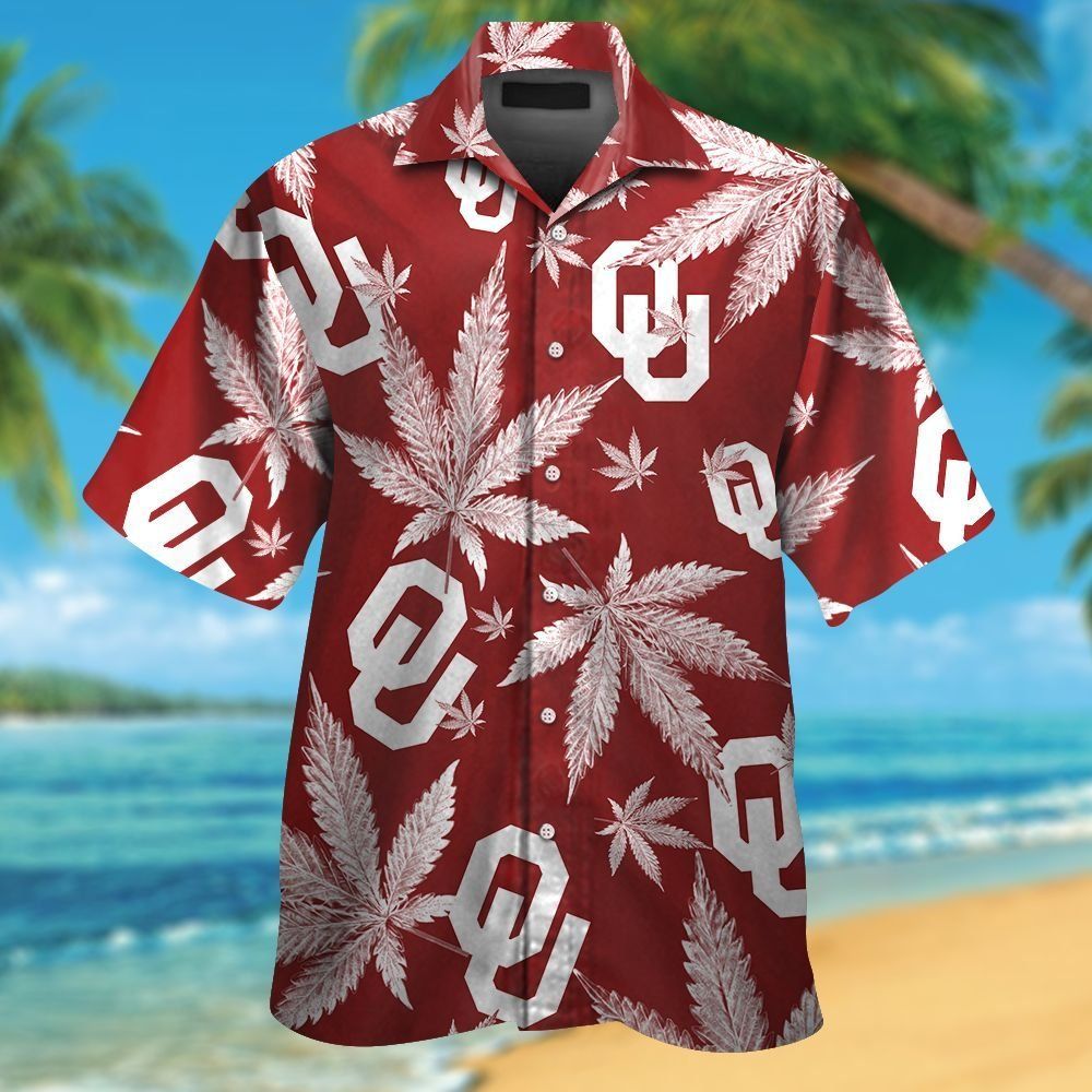 Oklahoma Sooners Short Sleeve Button Up Tropical Hawaiian Shirt VER030