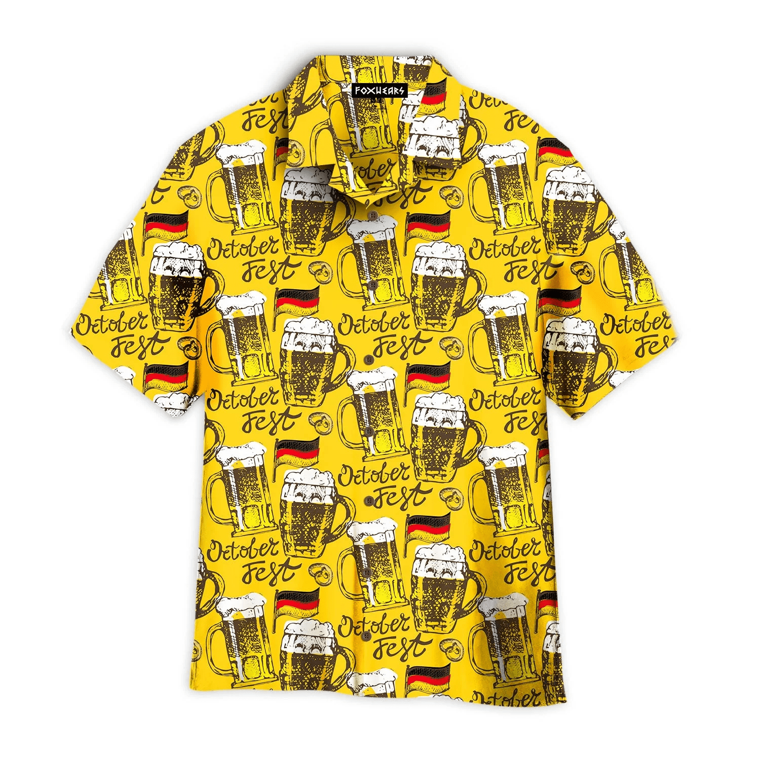 Oktoberfest Beer Somewhere Pattern Hawaiian Shirt Aloha Shirt