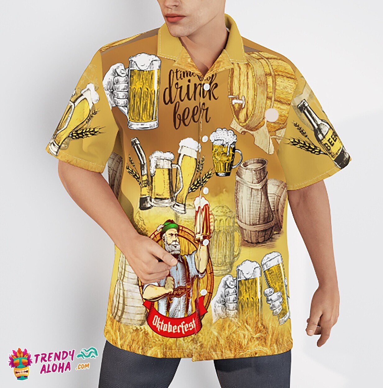 Oktoberfest Celebration Beer Time 3D Print Aloha Hawaiian Shirt