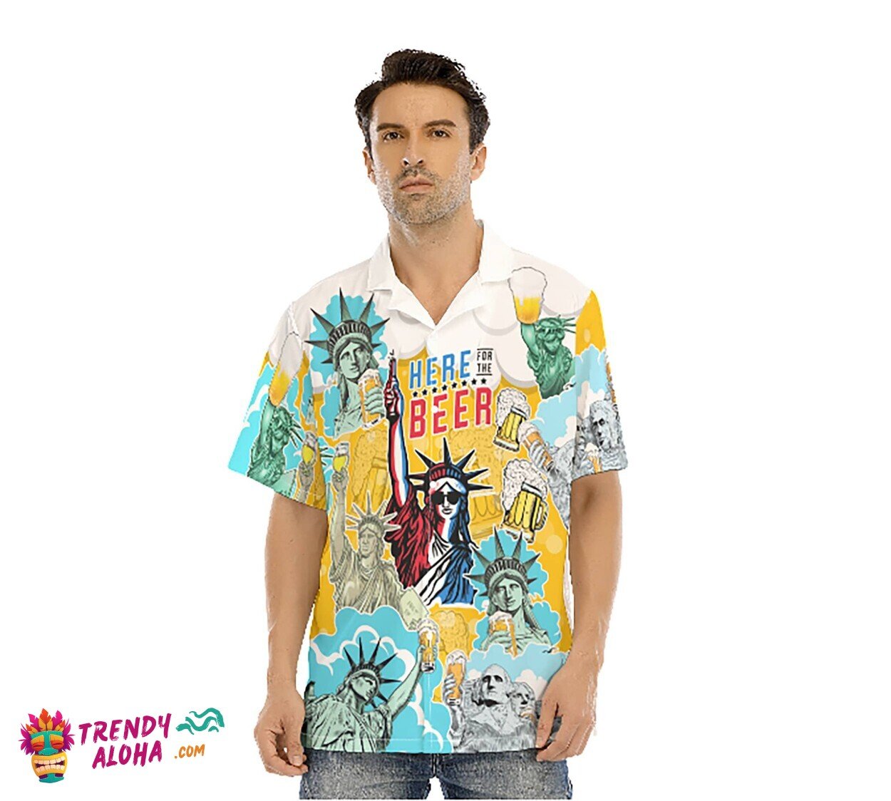 Oktoberfest Pig Beer Party Pink White Hawaiian Shirt for Celebrations