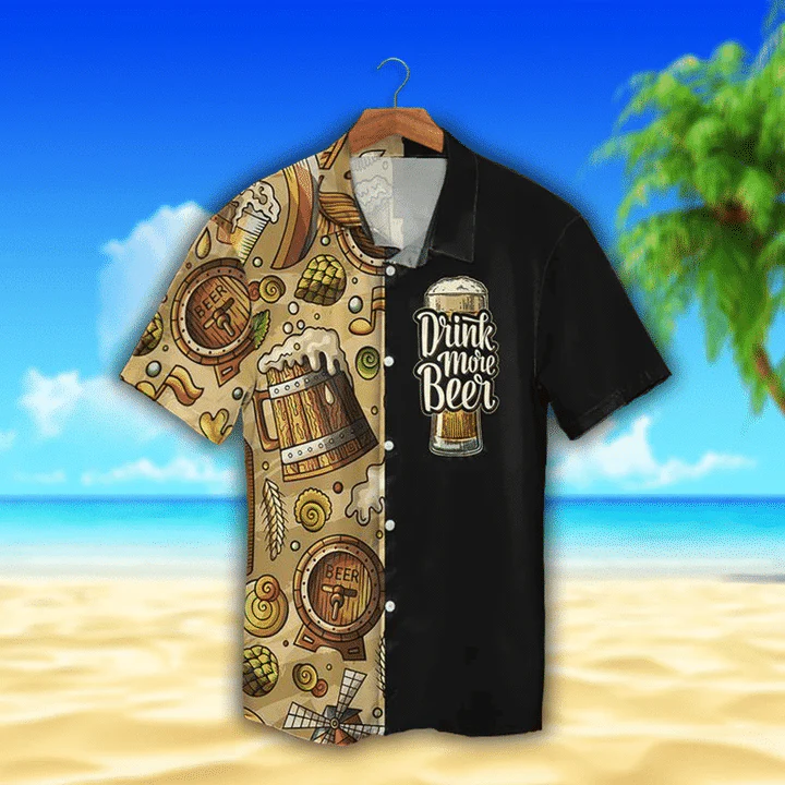 Old Beer Watercolor Trendy Hawaiian Shirt, Summer Hawaii Shirt