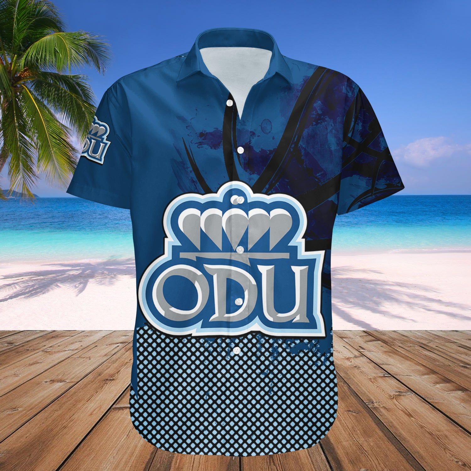 Old Dominion Monarchs Hawaii Shirt Basketball Net Grunge Pattern – NCAA
