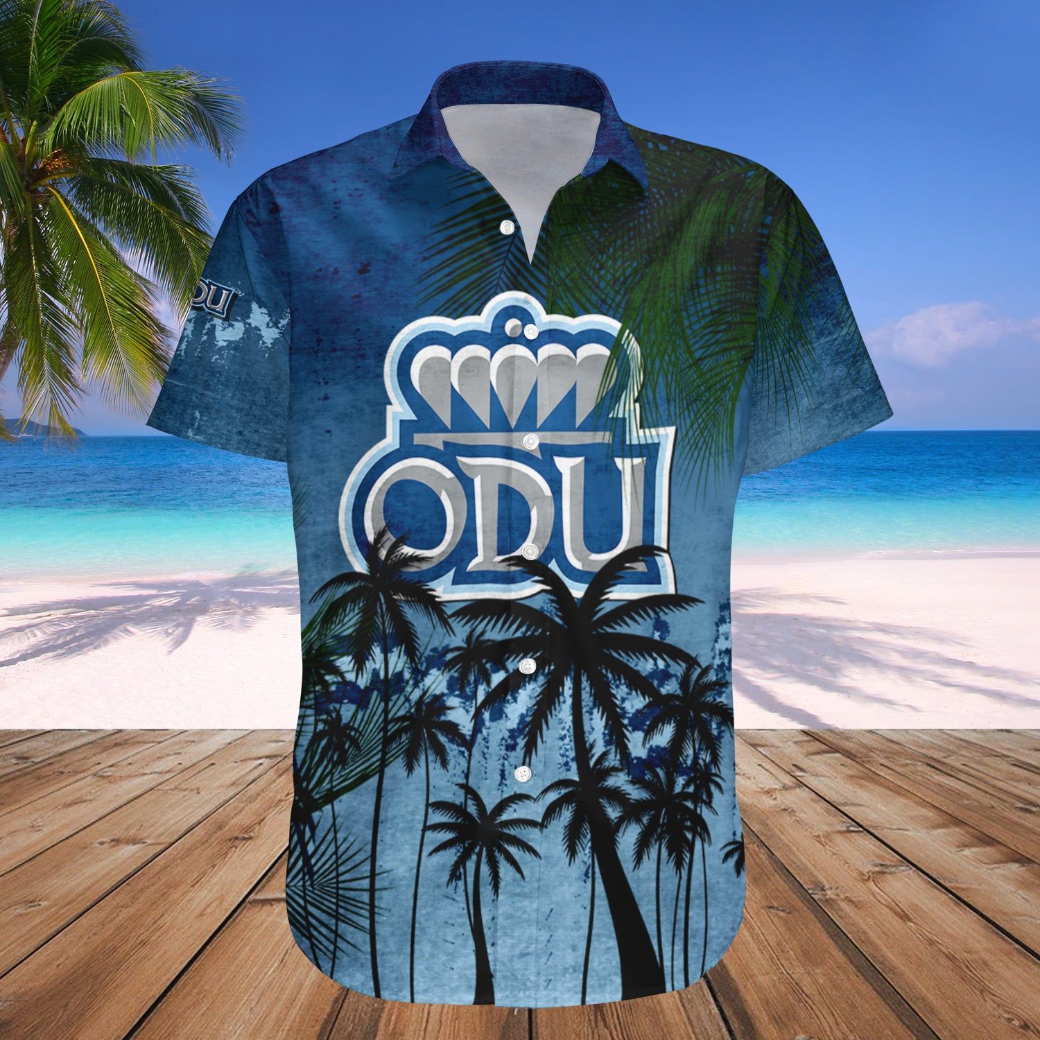 Old Dominion Monarchs Hawaii Shirt Coconut Tree Tropical Grunge – NCAA