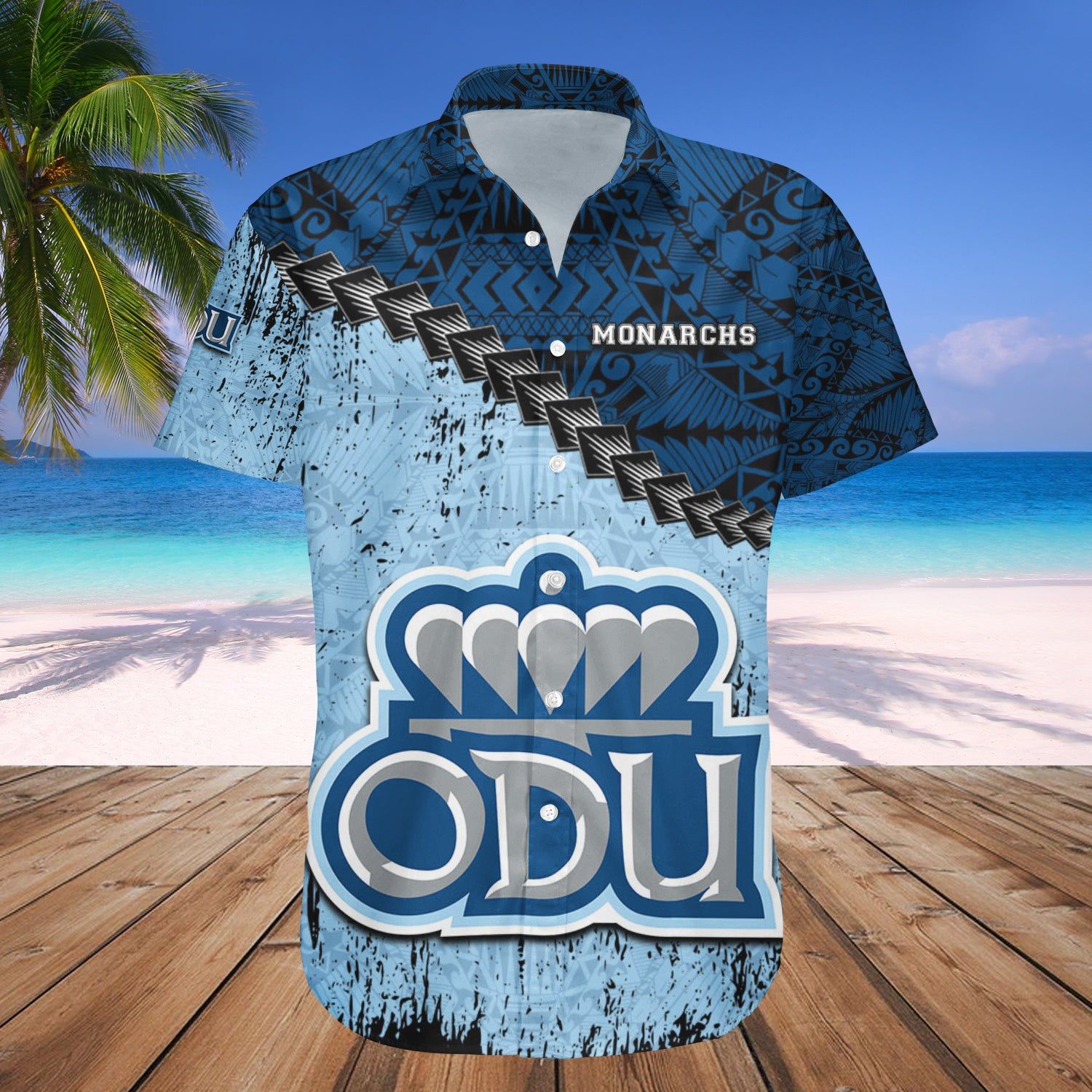 Old Dominion Monarchs Hawaii Shirt Grunge Polynesian Tattoo – NCAA