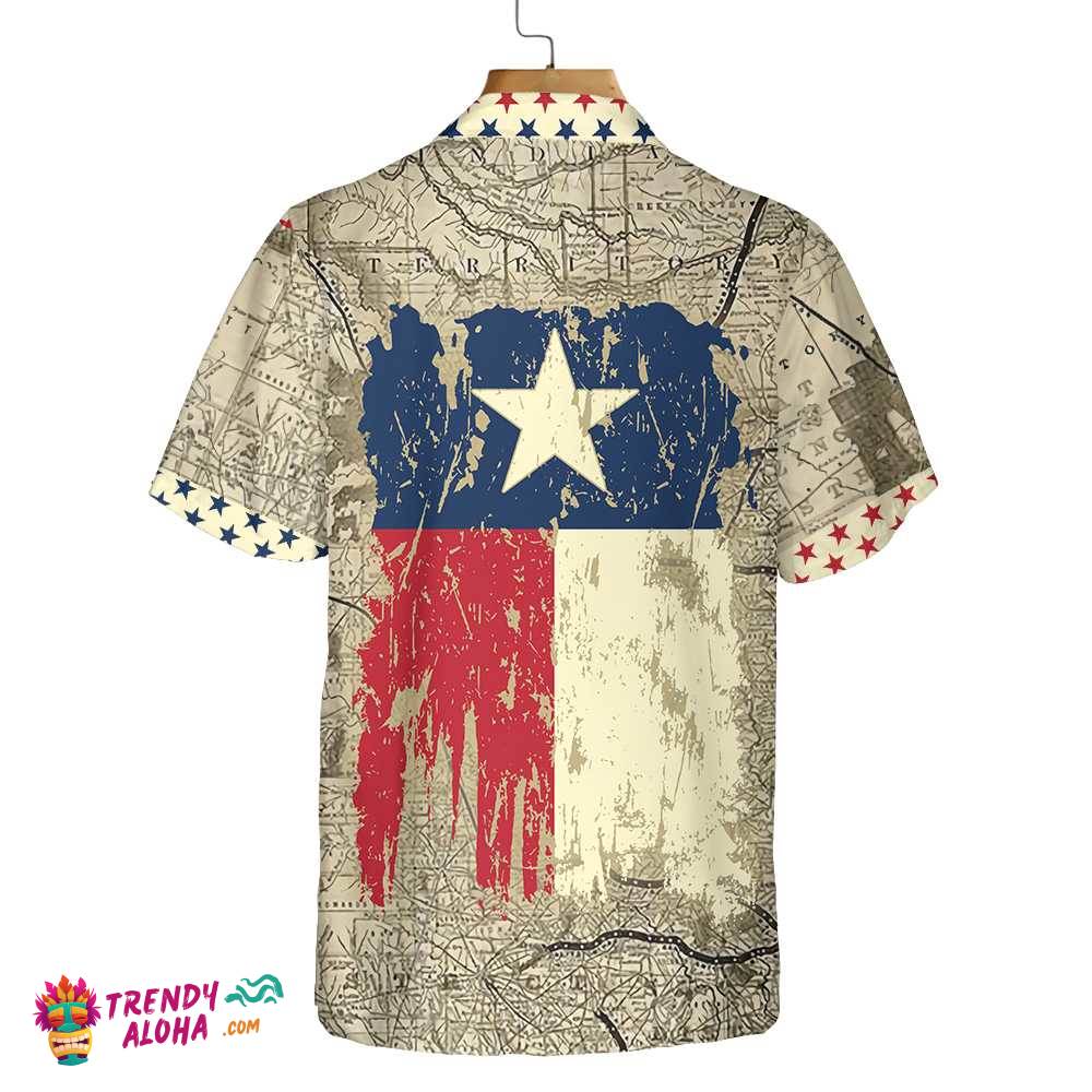 Old Map Of Texas Vintage Texas Hawaiian Shirt, Unique Texas Shirt For Texas Lovers