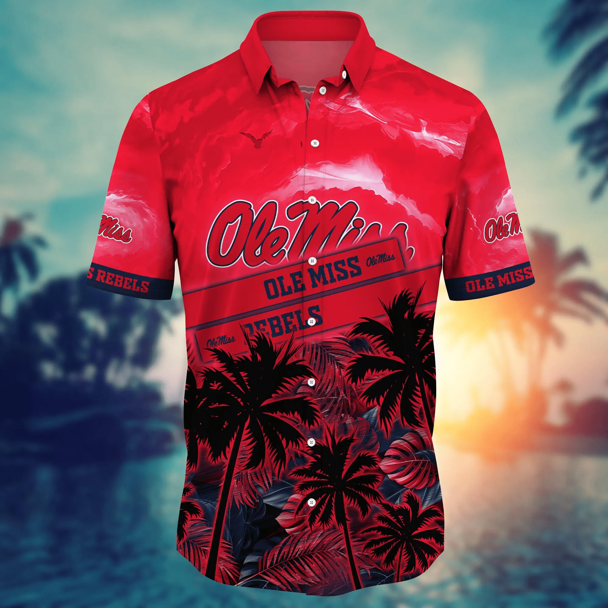 Ole Miss Rebels Hawaiian Shirt Tropical Aloha Shirt