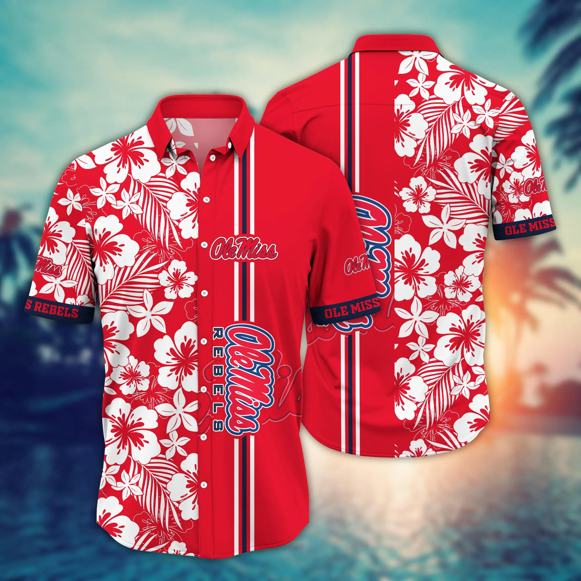 Ole Miss Rebels NCAA Hawaiian Shirt Beach Seasontime Aloha Shirt Ole Miss Rebels NCAA Hawaiian Shirt Beach Seasontime Aloha Shirt