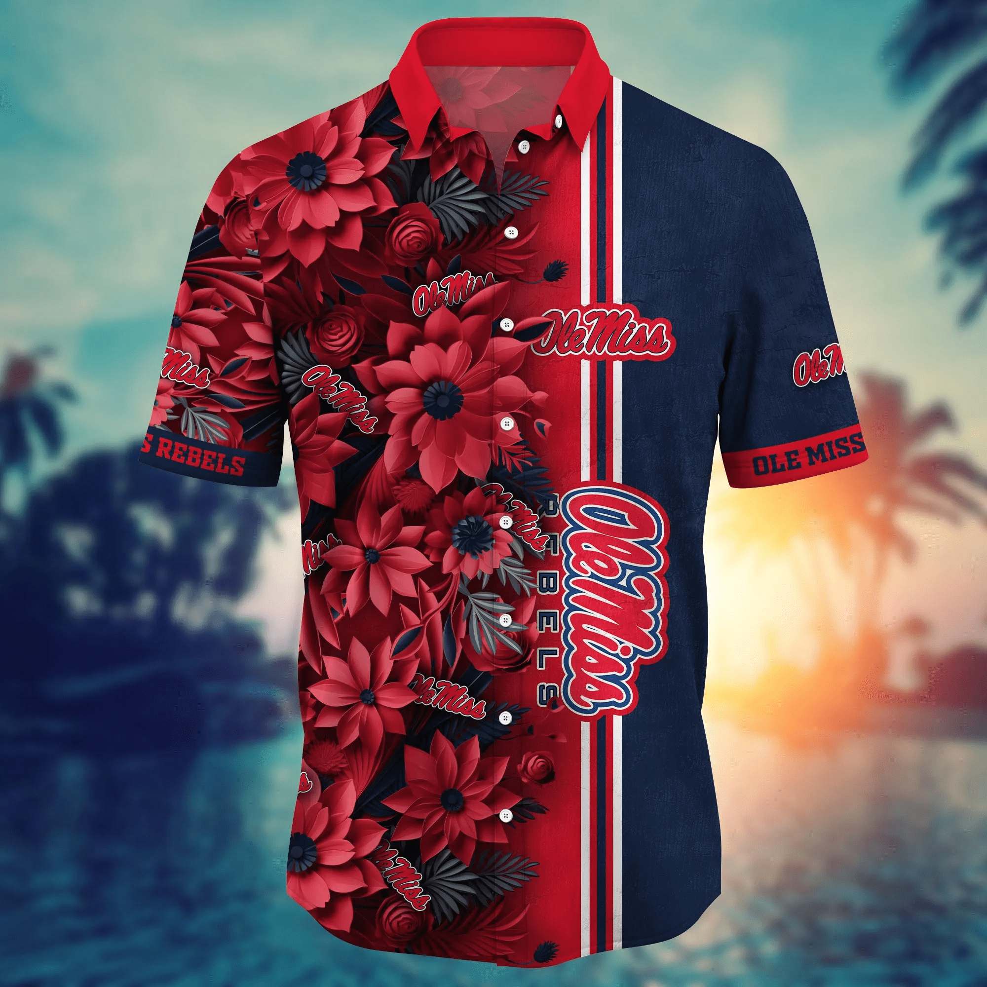 Ole Miss Rebels NCAA Hawaiian Shirt Custom Flip Flops Aloha Shirt