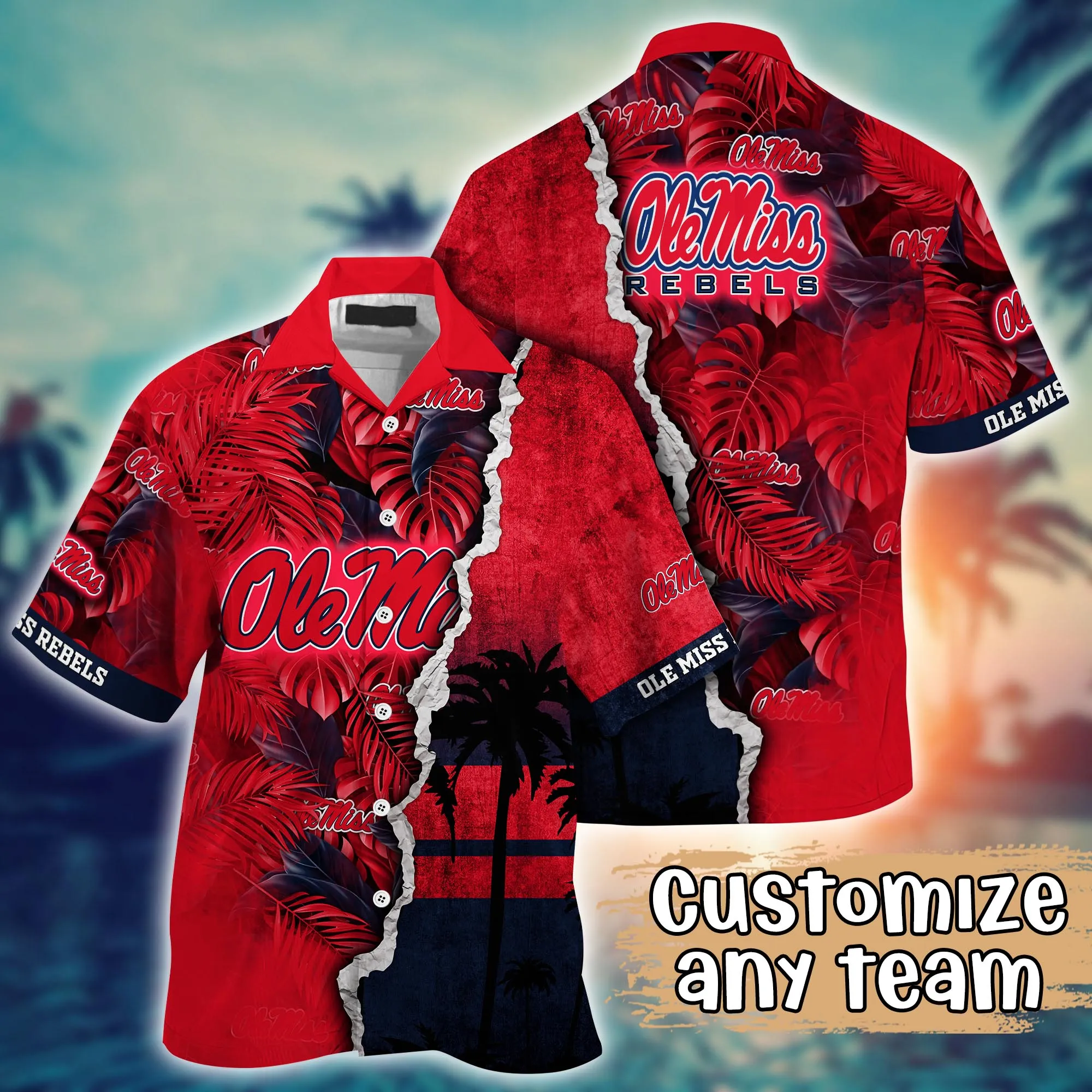 Ole Miss Rebels NCAA Hawaiian Shirt Custom Summertime Aloha Shirt Ole Miss Rebels NCAA Hawaiian Shirt Custom Summertime Aloha Shirt