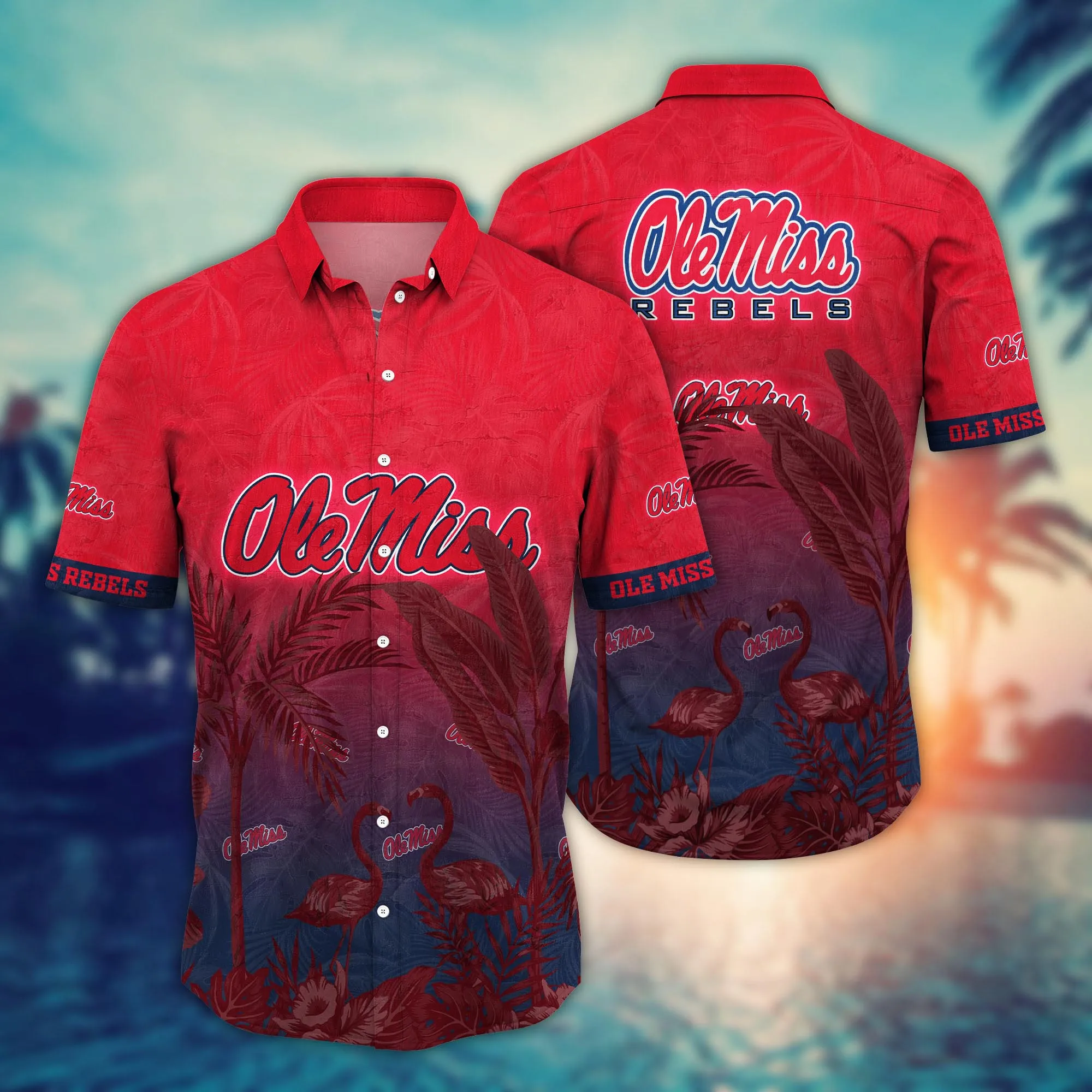 Ole Miss Rebels NCAA Hawaiian Shirt Golden Hourtime Aloha Shirt Ole Miss Rebels NCAA Hawaiian Shirt Golden Hourtime Aloha Shirt