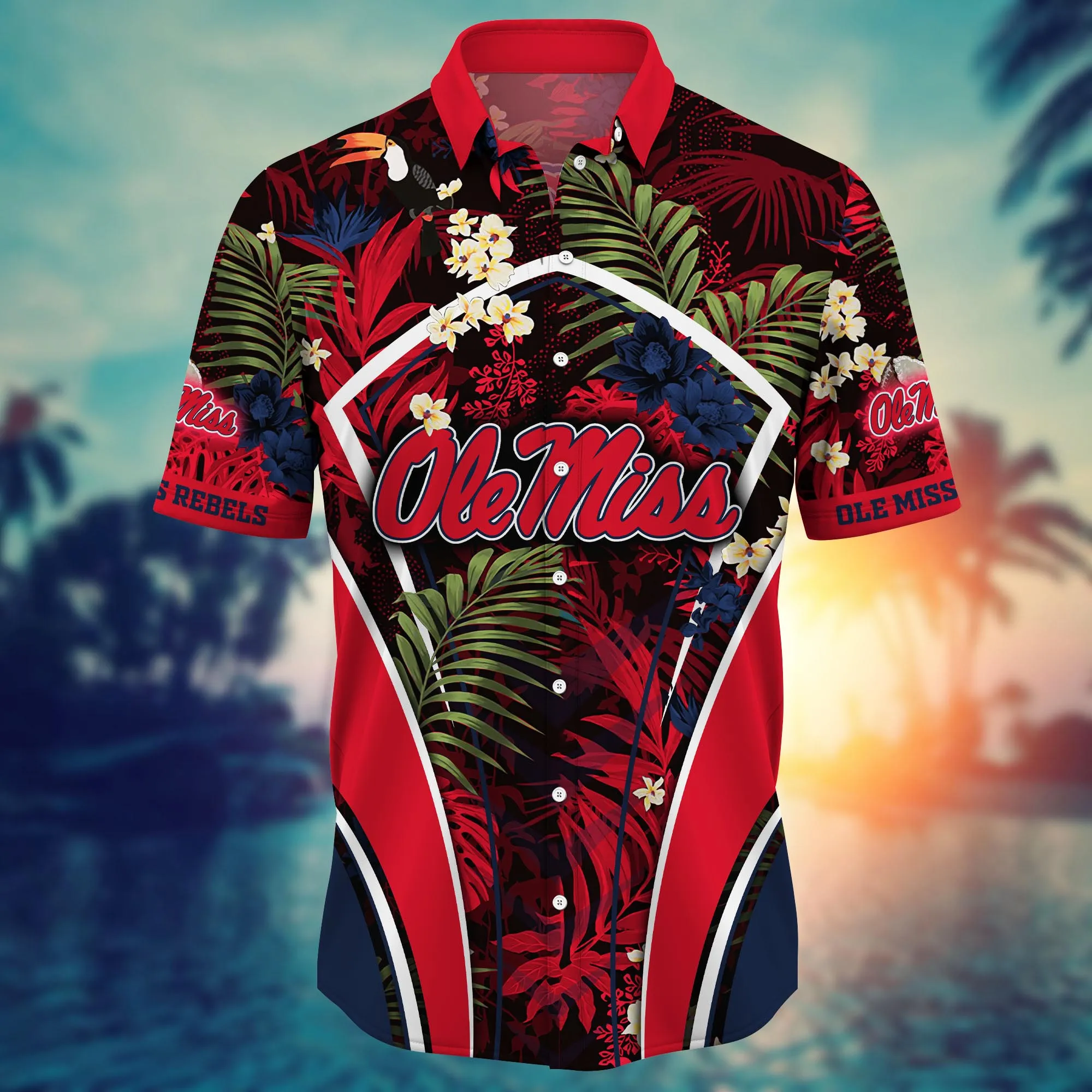Ole Miss Rebels NCAA Hawaiian Shirt Leisure Aloha Shirt