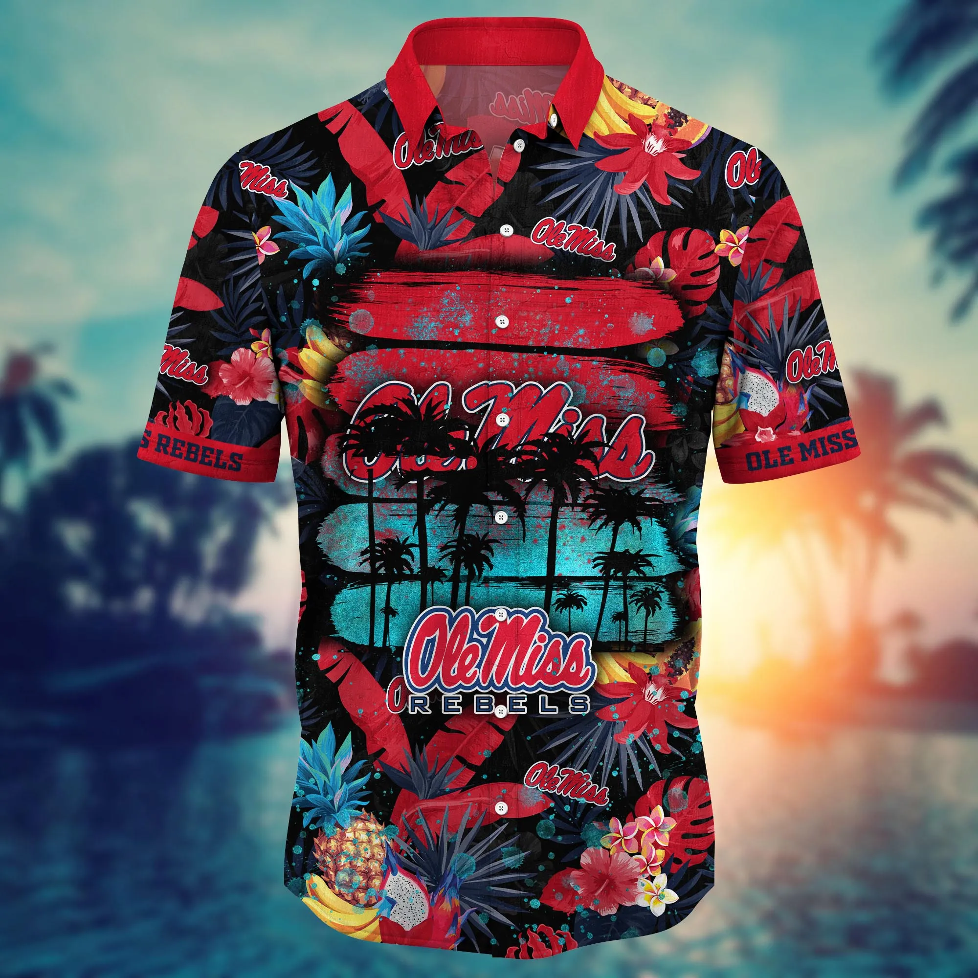 Ole Miss Rebels NCAA Hawaiian Shirt Starry Nightstime Aloha Shirt