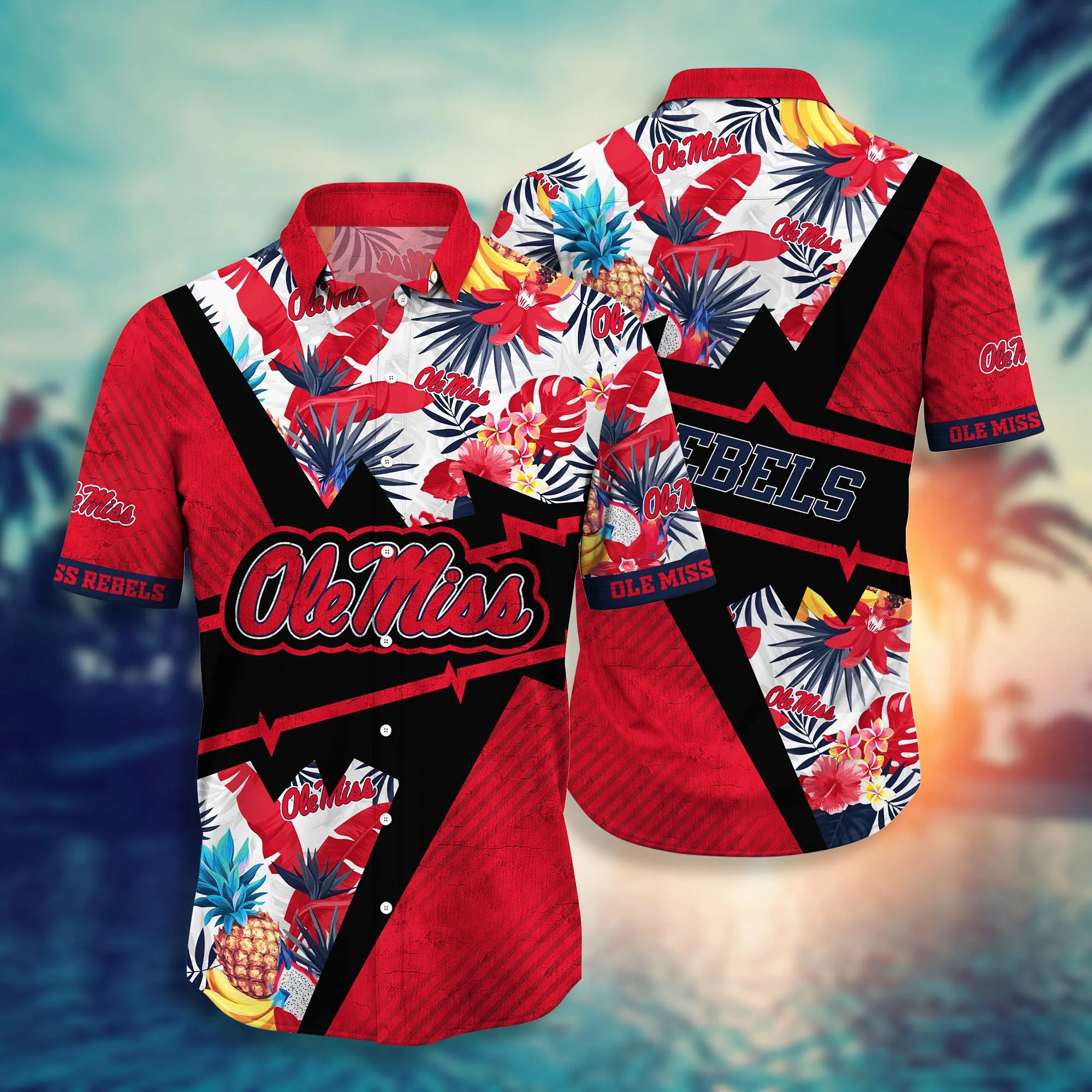 Ole Miss Rebels NCAA Hawaiian Shirt Tropical Aloha Shirt Ole Miss Rebels NCAA Hawaiian Shirt Tropical Aloha Shirt