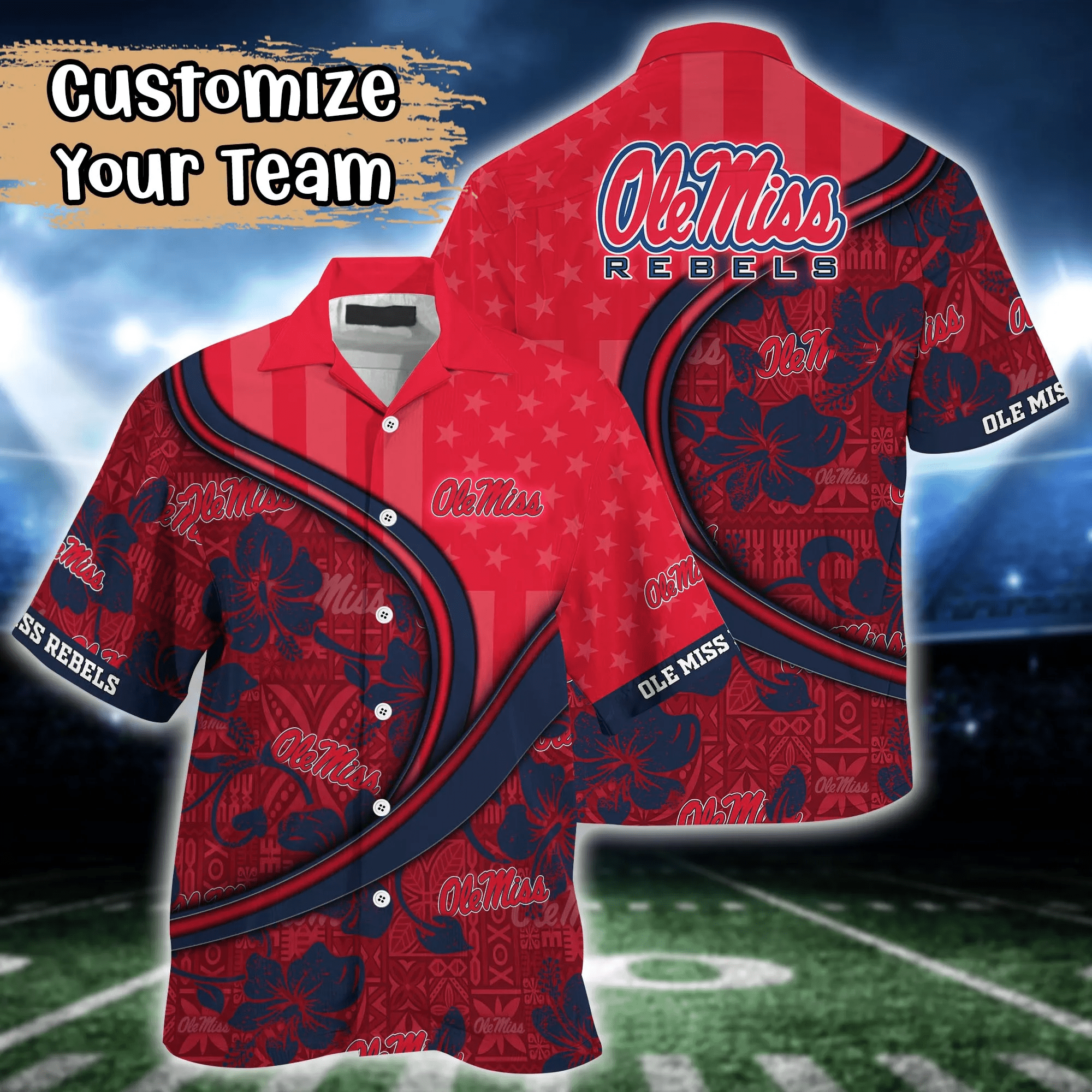 Ole Miss Rebels NCAA Us Flag Hawaiian Shirt Custom Summer Aloha Shirt Ole Miss Rebels NCAA Us Flag Hawaiian Shirt Custom Summer Aloha Shirt