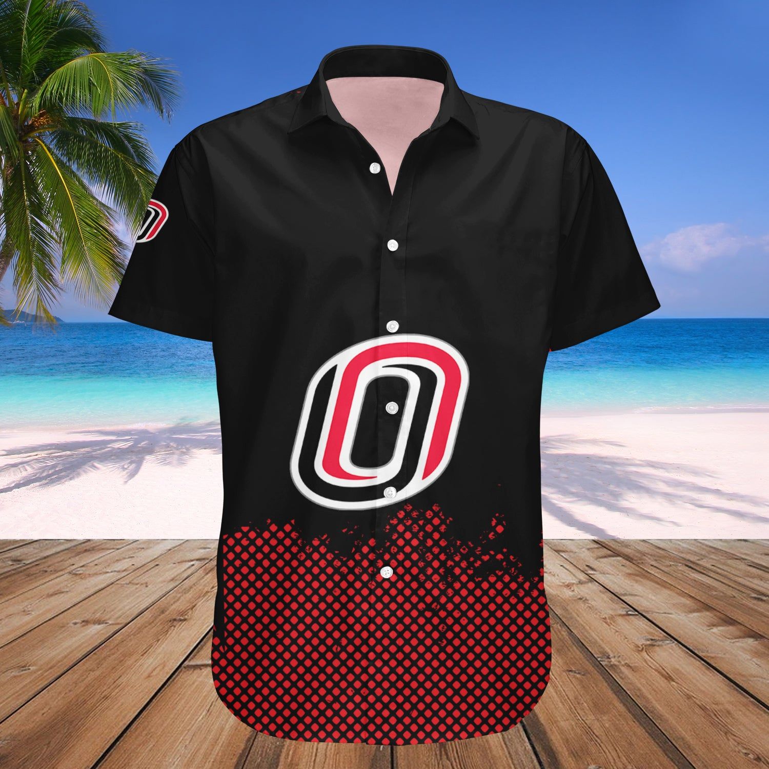 Omaha Mavericks Hawaii Shirt Basketball Net Grunge Pattern – NCAA