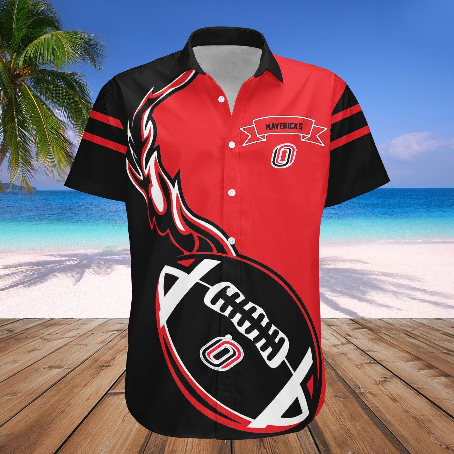 Omaha Mavericks Hawaii Shirt Flame Ball – NCAA