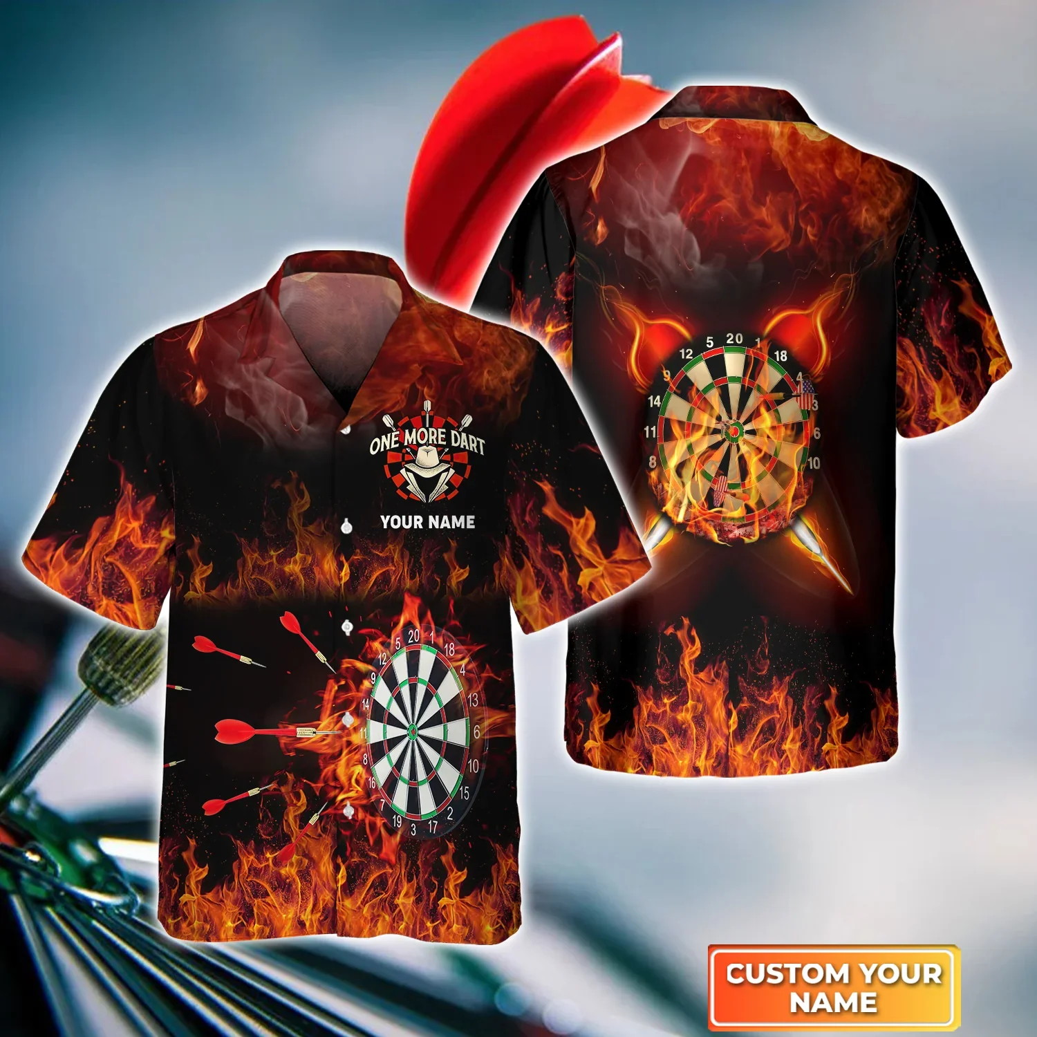 One More Dart 3D Trendy Hawaiian Shirt, Darts Trendy Hawaiian Shirt For Men, Women, Darts Team Shirt