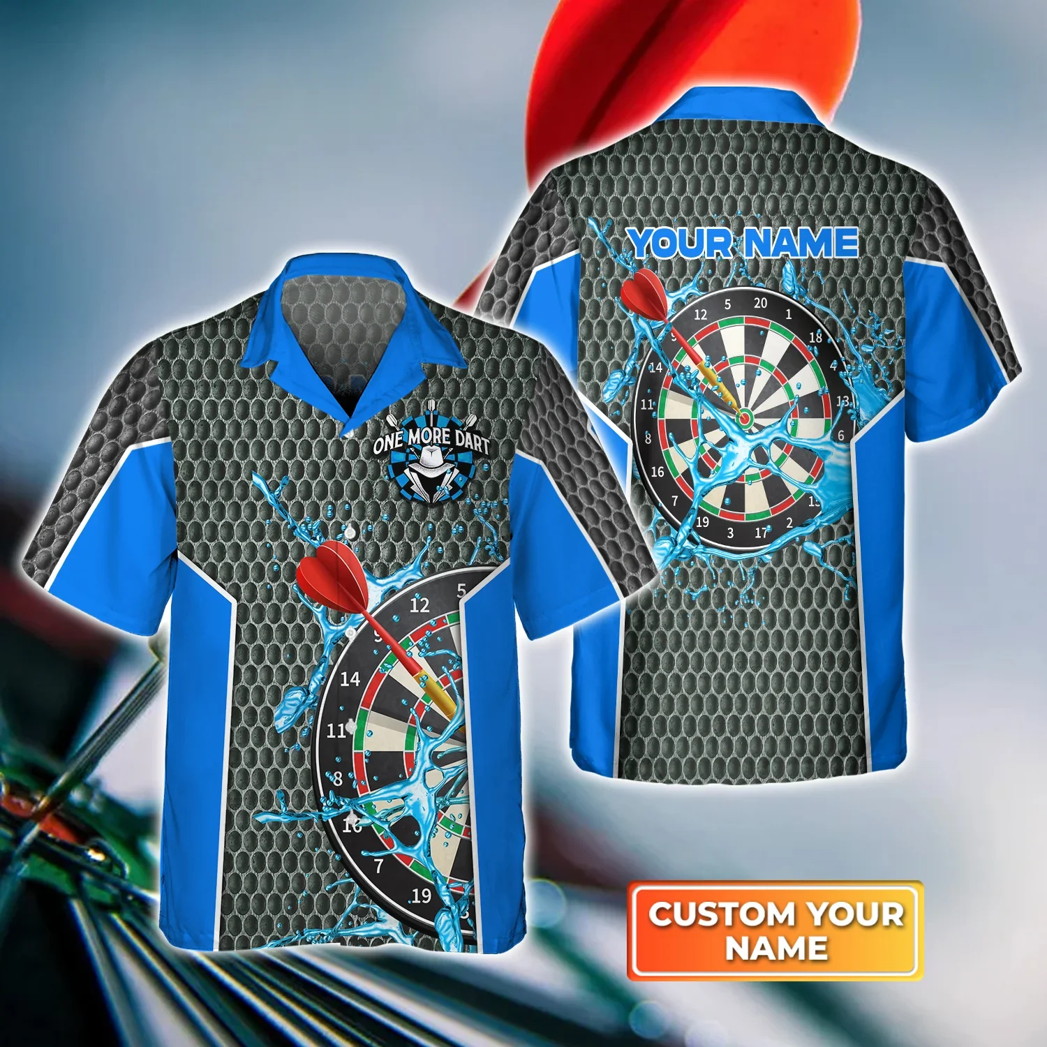 One More Dart Personalized Name 3D Trendy Hawaiian Shirt, Darts Trendy Hawaiian Shirt For Men, Women, Darts Team Shirt