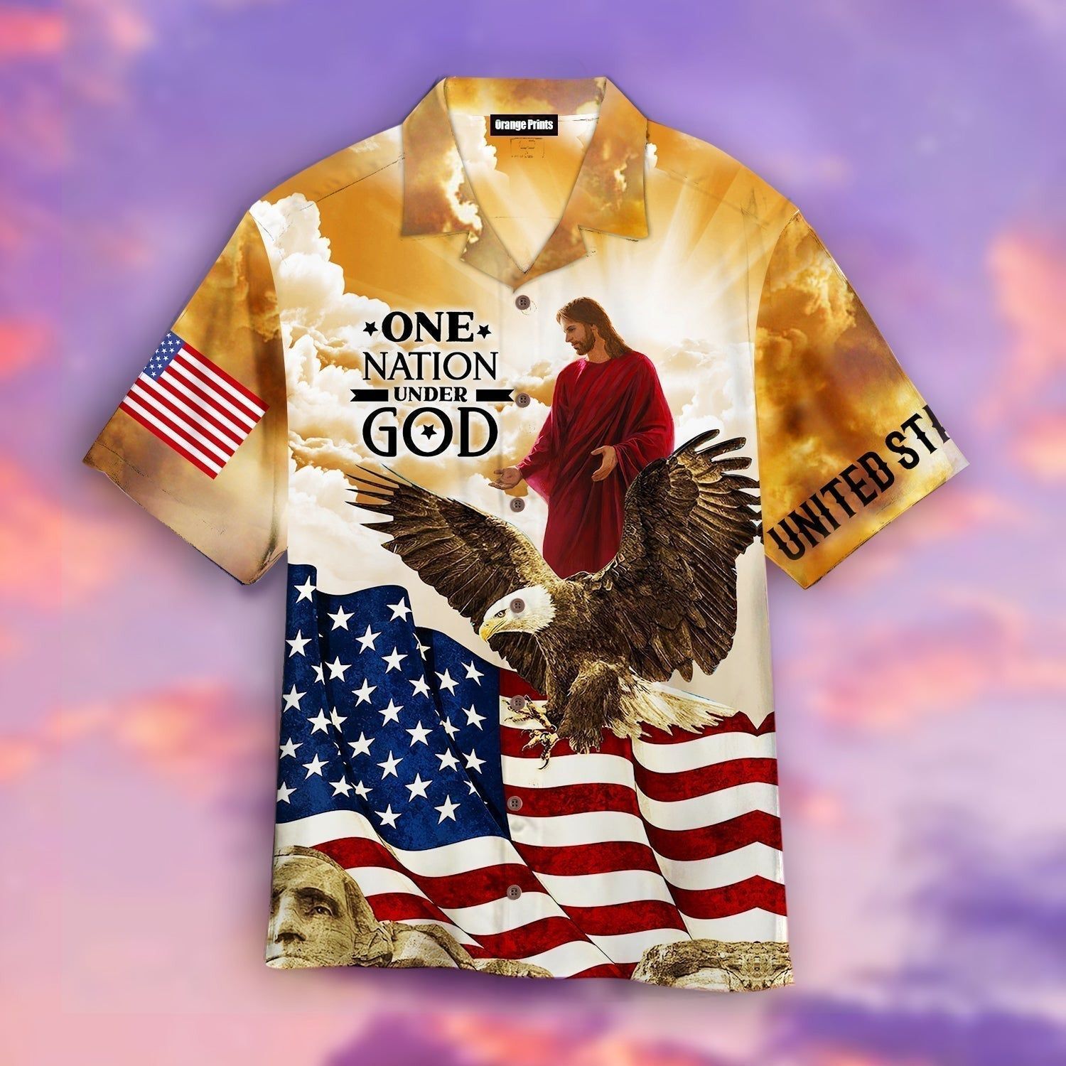 One Nation Under God Jesus Us Flag Aloha Hawaiian Shirts For Men And Women |