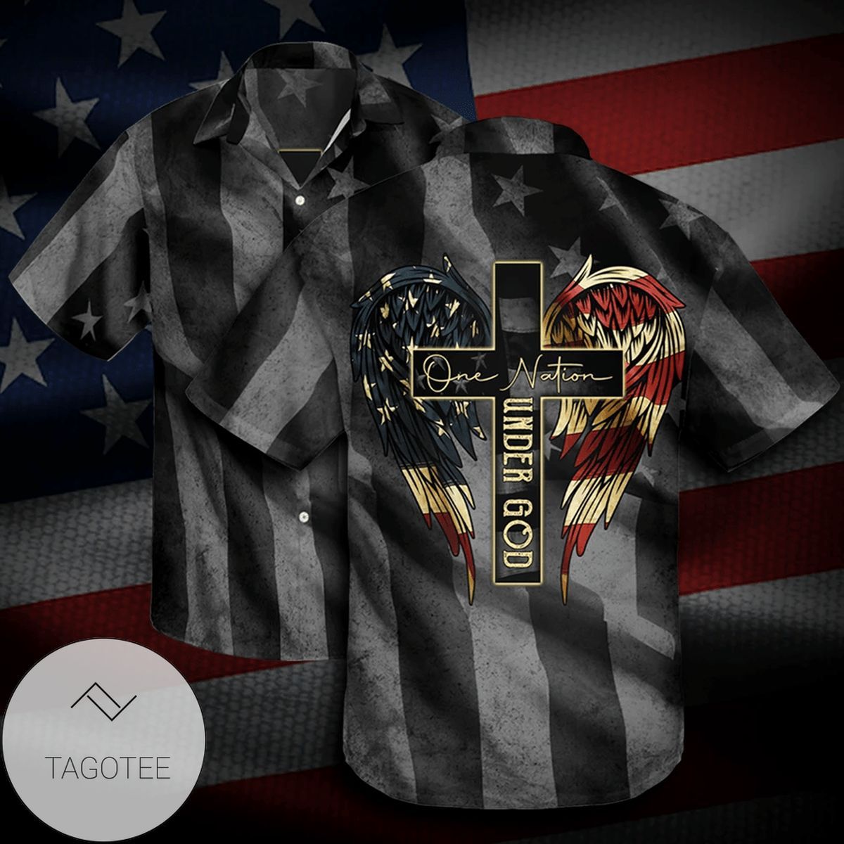 One Nation Under God Theme Design Hawaiian Shirt Elegance Tropical Style